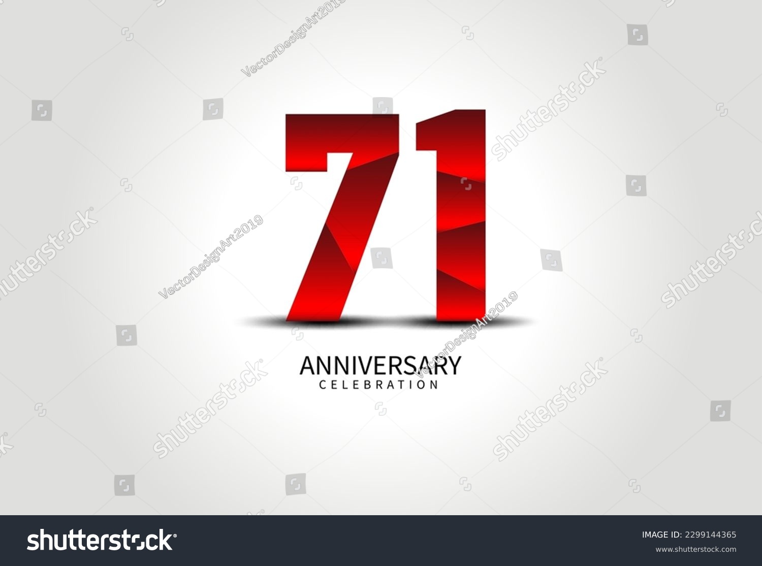 71 Year Anniversary Celebration Logo Red Vector, - Royalty Free Stock ...