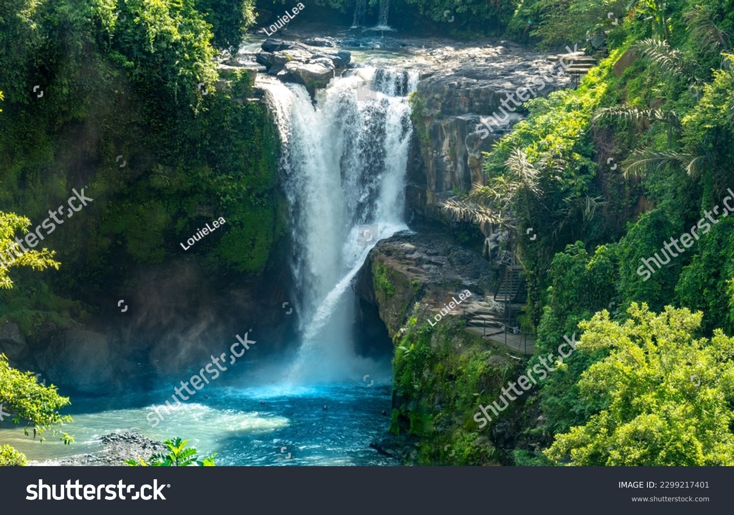 Tegenungan Waterfall on the Petanu River, Kemenuh Village, Gianyar Regency, north of Ubud, Bali, Indonesia #2299217401