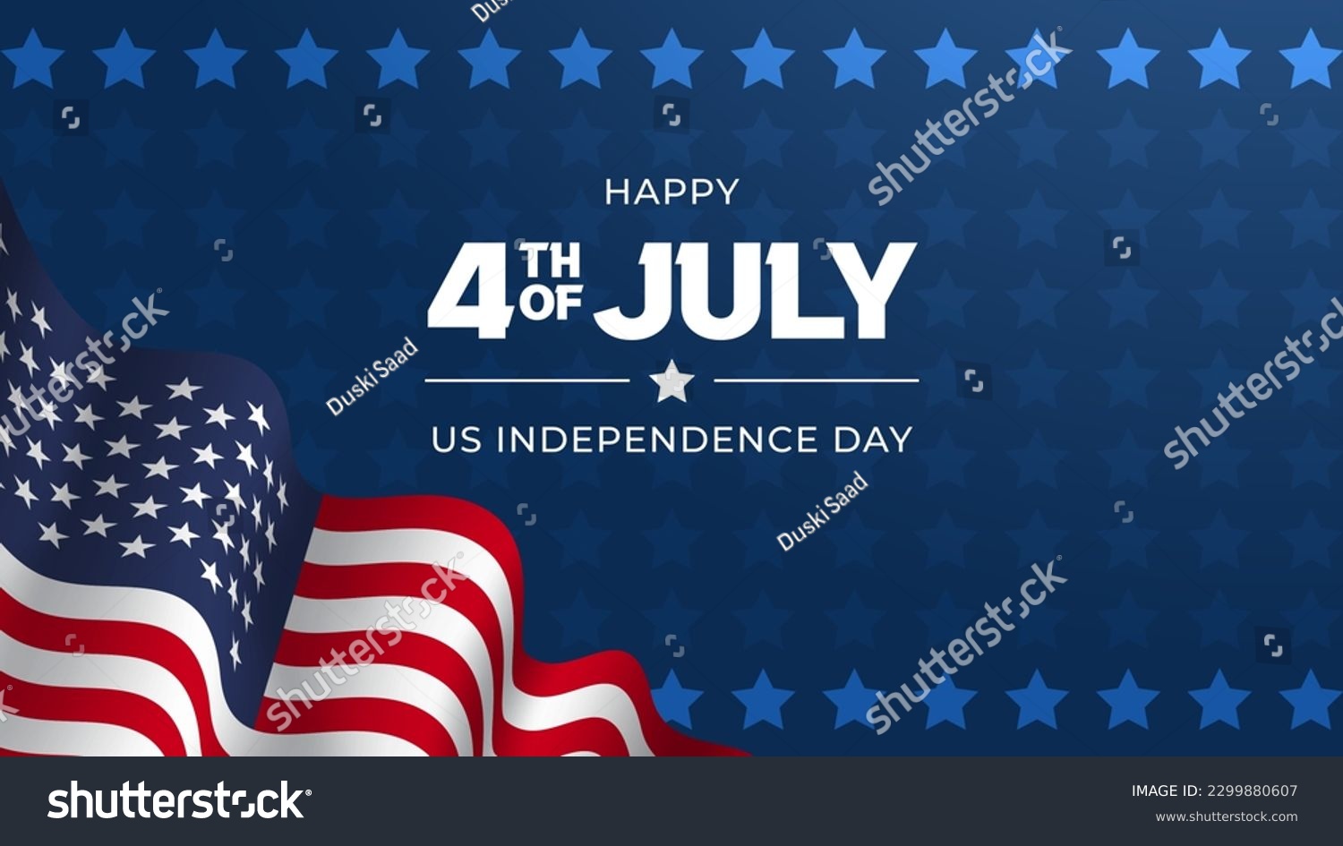 US Independence Day July 4th banner illustration - Royalty Free Stock ...