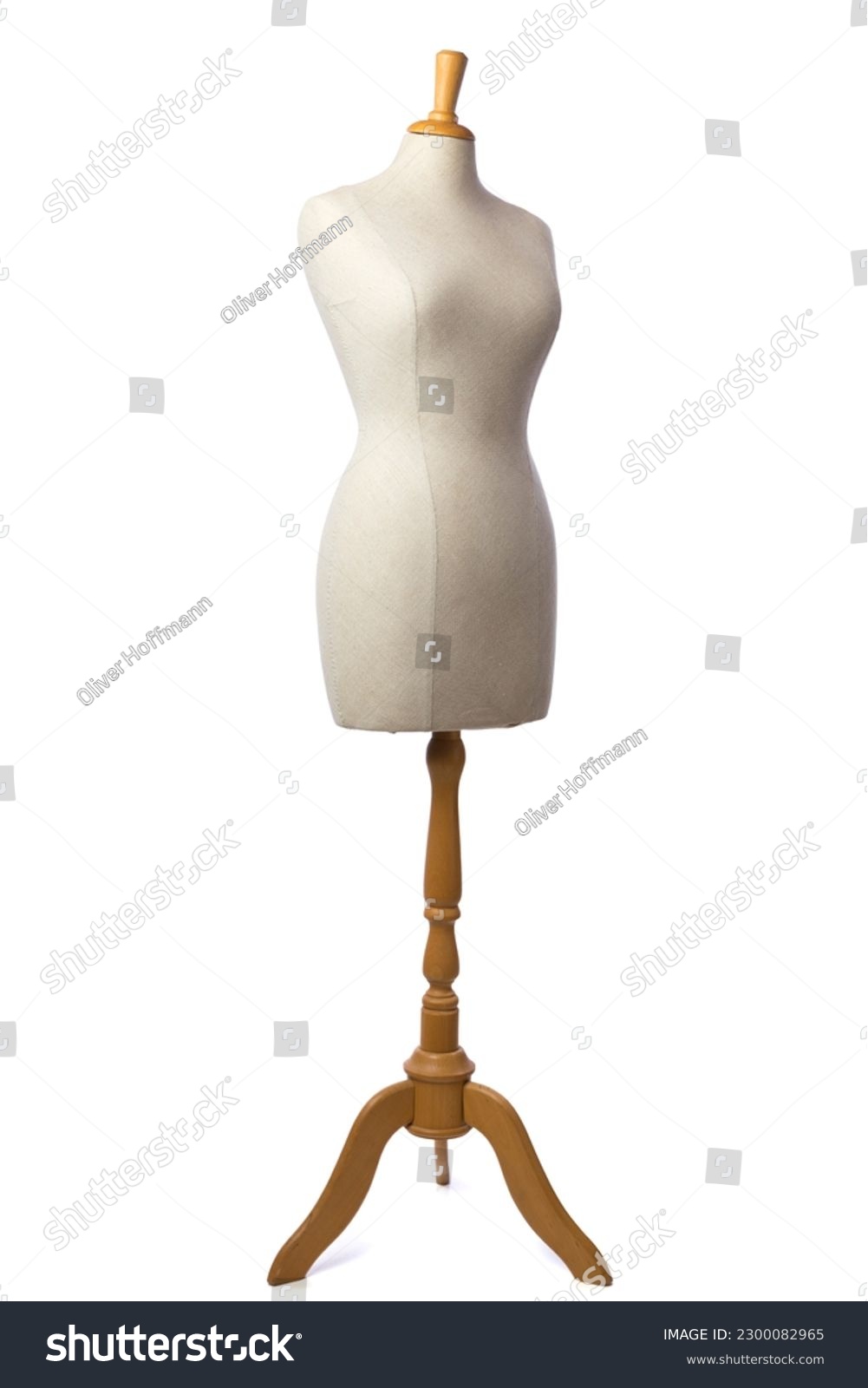 Tailor's mannequin on stand isolated on white background #2300082965