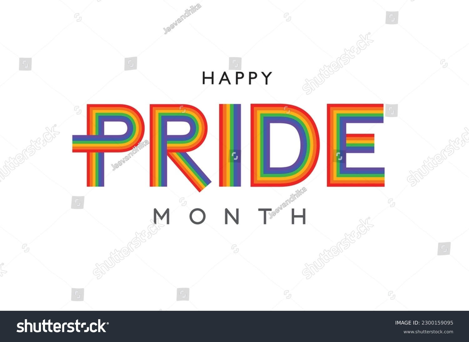 Pride Month Rainbow Alphabet Lgbt Pride Month Royalty Free Stock Vector 2300159095 8858