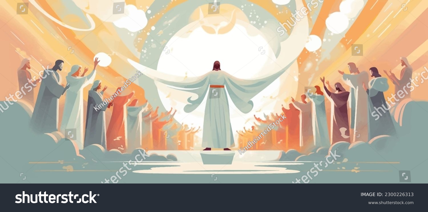 Biblical vector illustration series, Pentecost - Royalty Free Stock ...