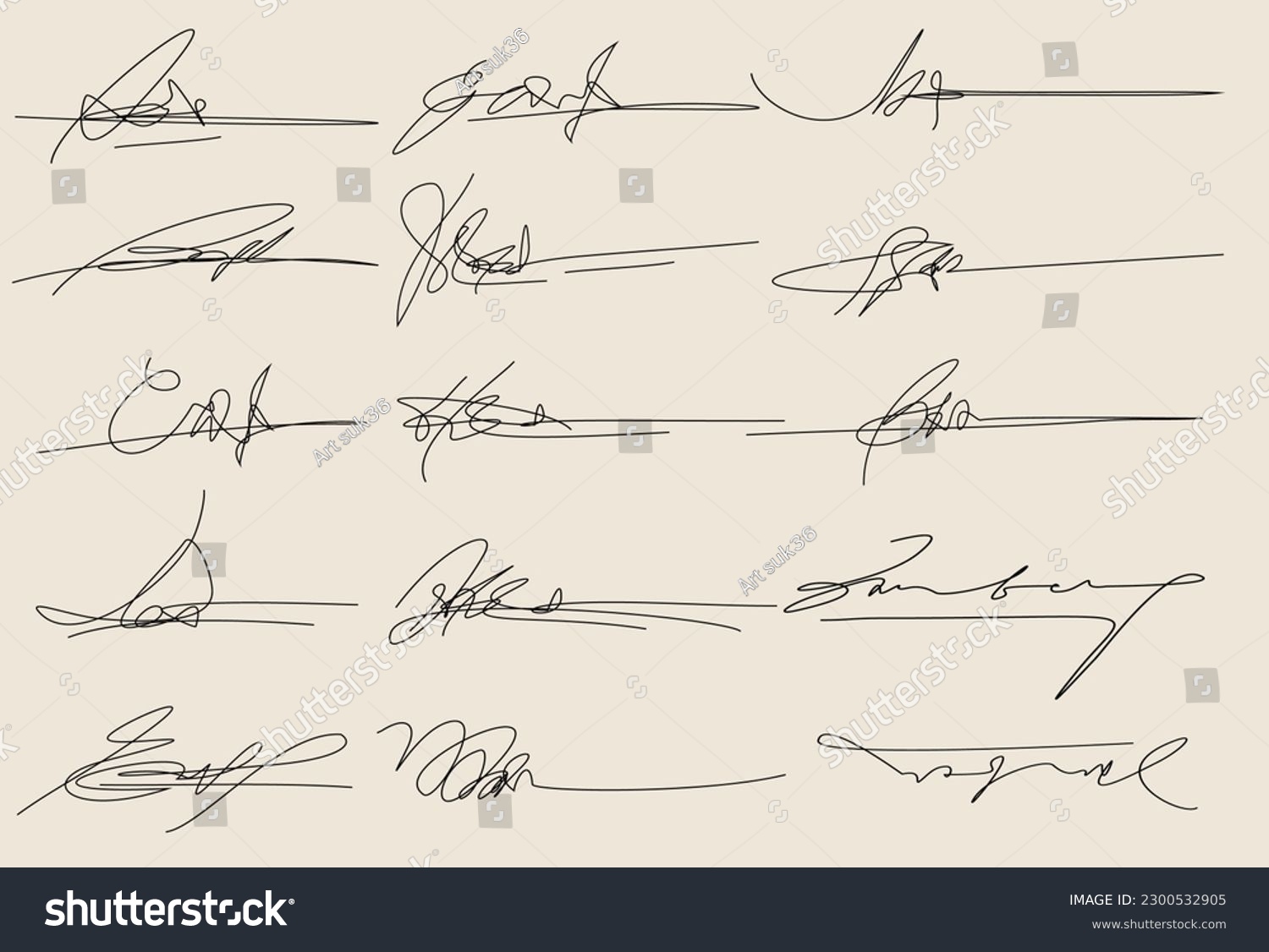 Signature Doodle Hand Written Signature Vector Royalty Free Stock