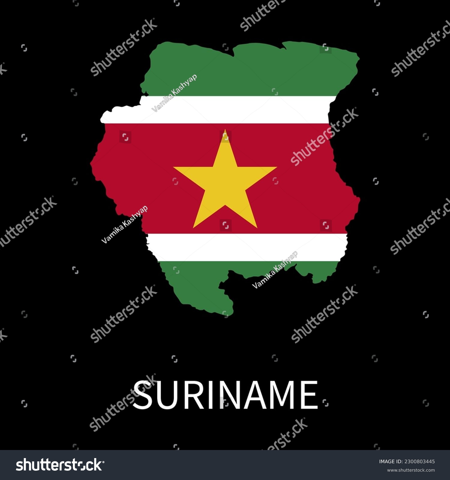 Suriname map, Map of Suriname with flag, Perfect - Royalty Free Stock ...