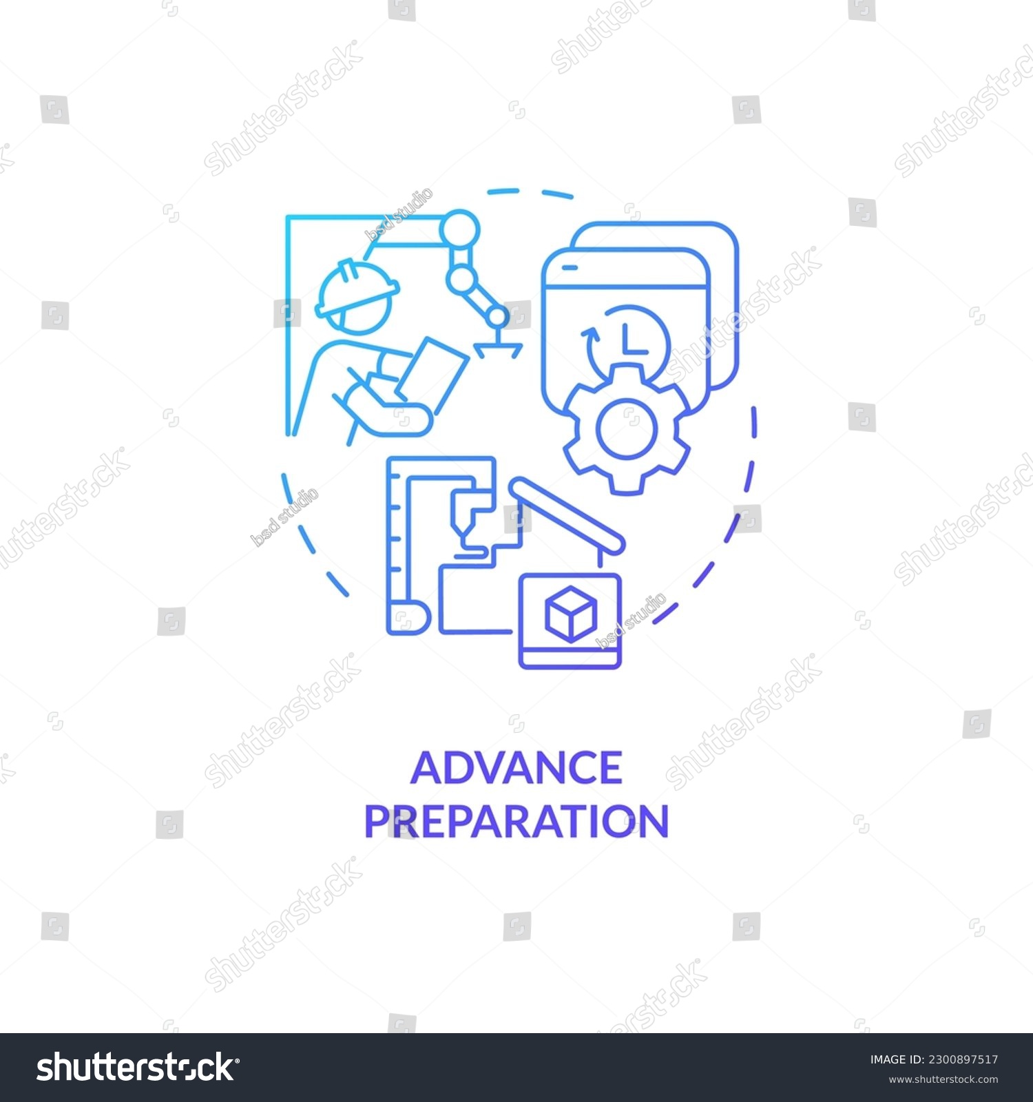 Advance preparation blue gradient concept icon. - Royalty Free Stock ...