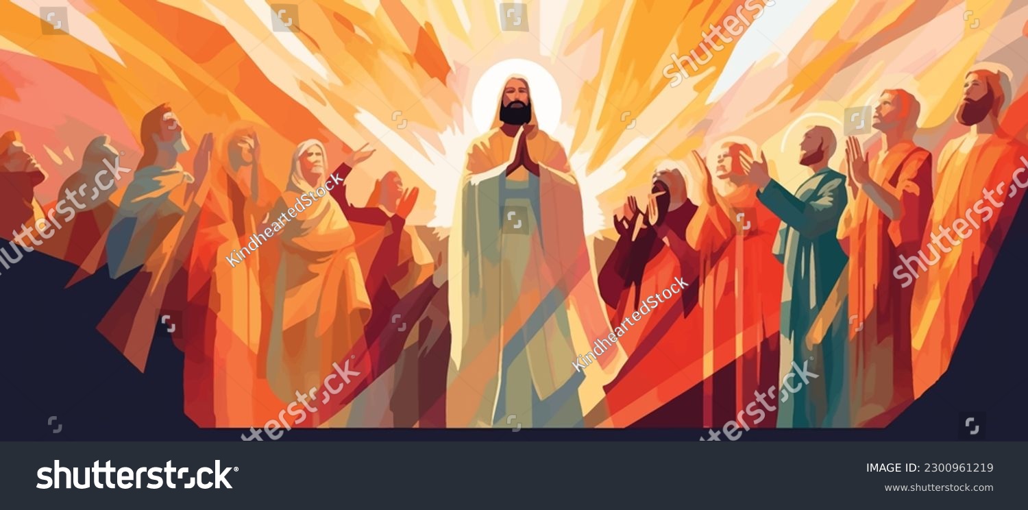 Biblical vector illustration series, Pentecost - Royalty Free Stock ...