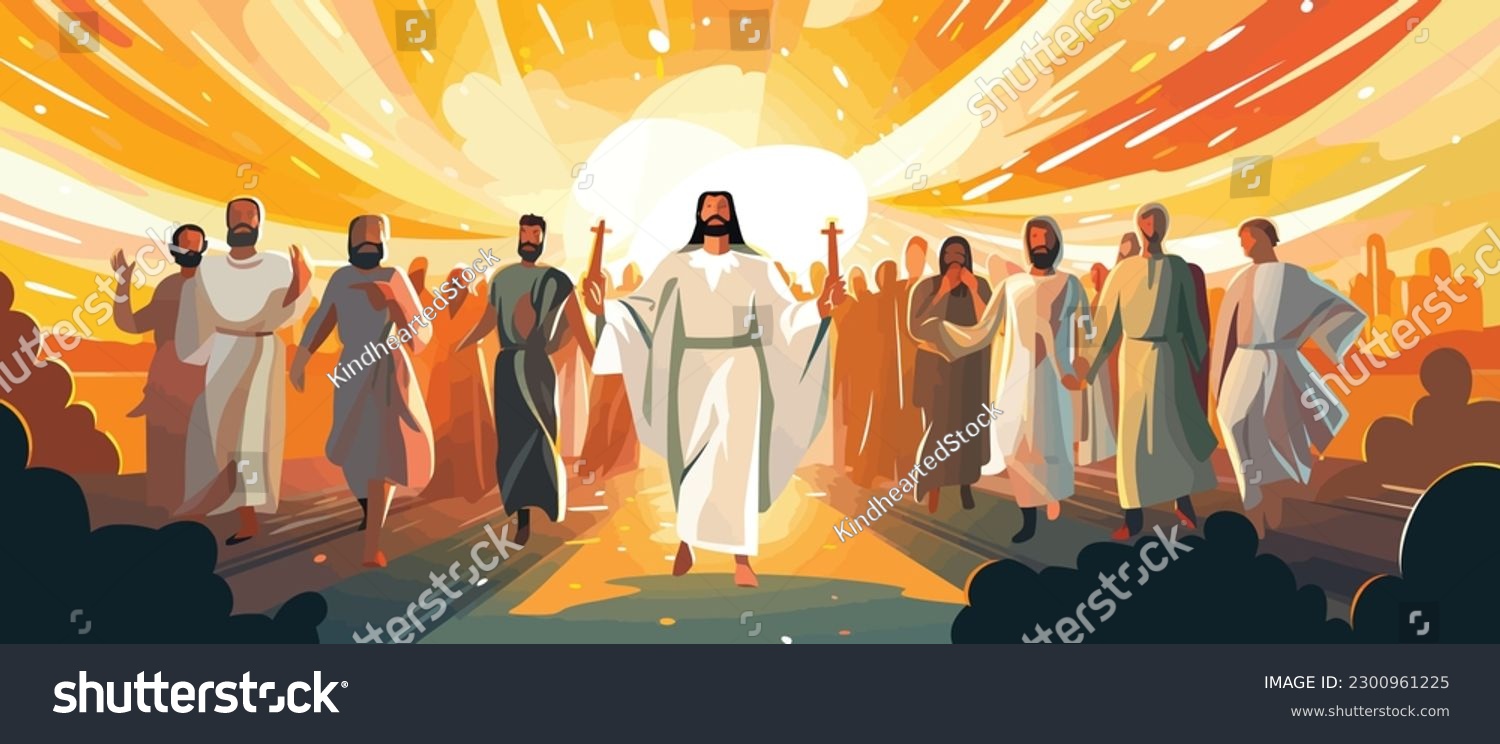 Biblical vector illustration series, Pentecost - Royalty Free Stock ...