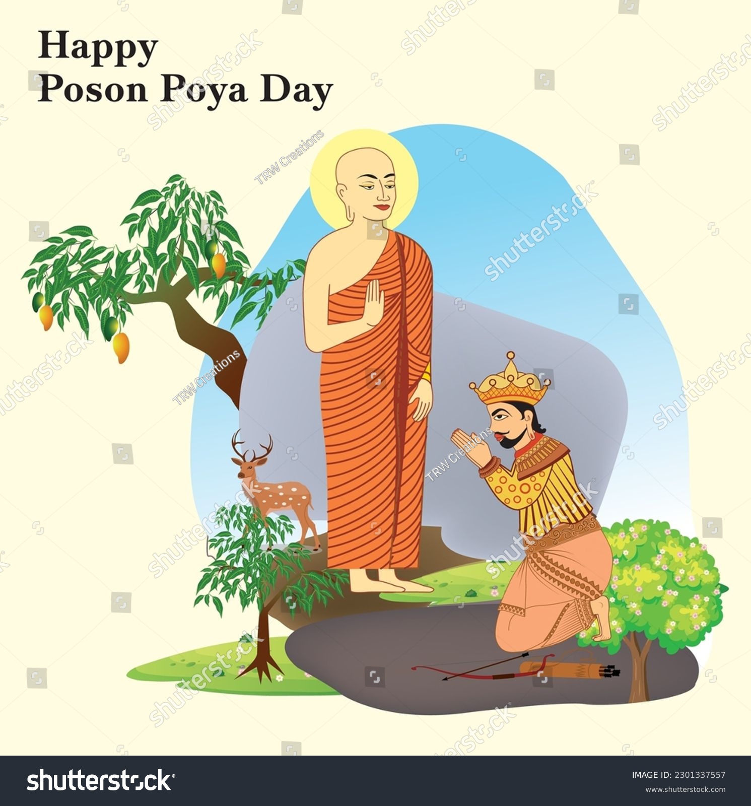 Poson Festival Hand drawing vector art. Poson - Royalty Free Stock ...