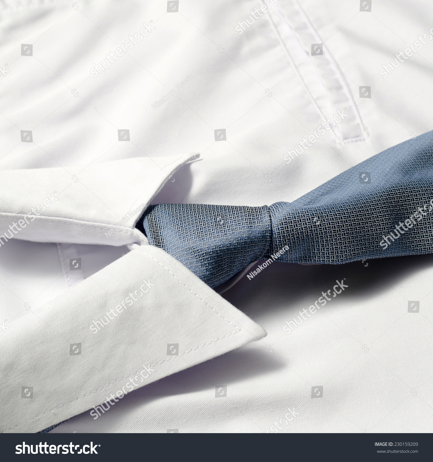 cloth white shirt with blue neck tie #230159209