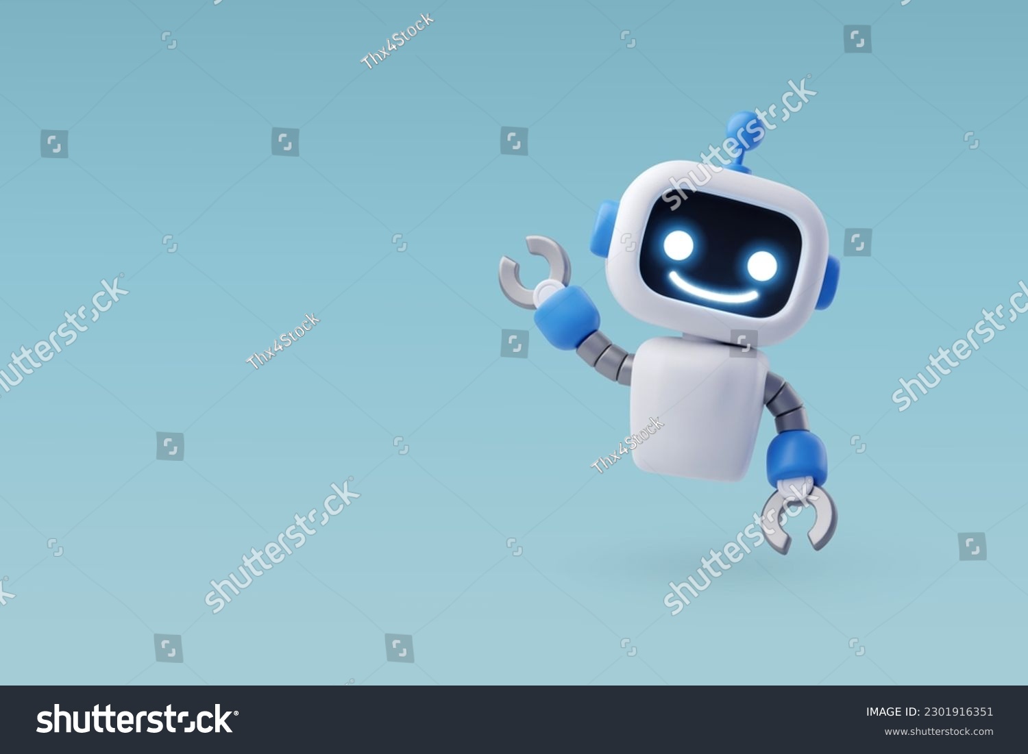 3d Vector Robot chatbot, AI in science and business, Technology and engineering concept. Eps 10 Vector. #2301916351