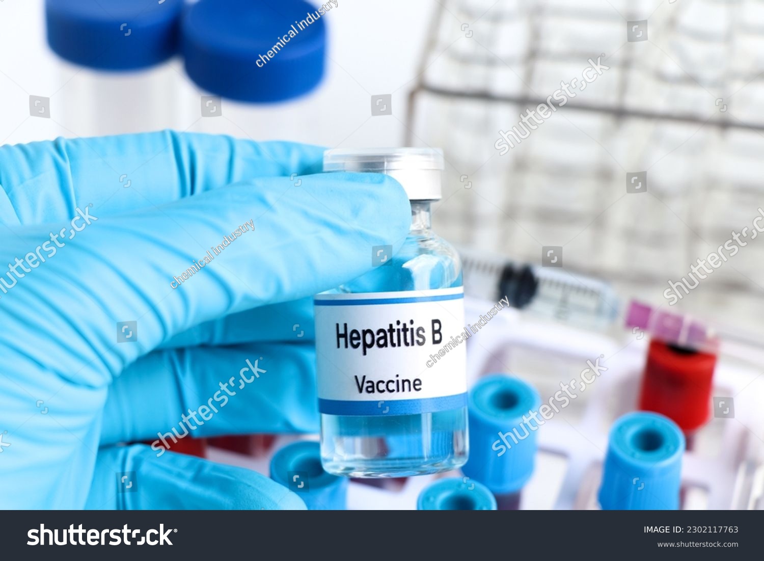Hepatitis B vaccine in a vial, immunization and treatment of infection, vaccine used for disease prevention #2302117763