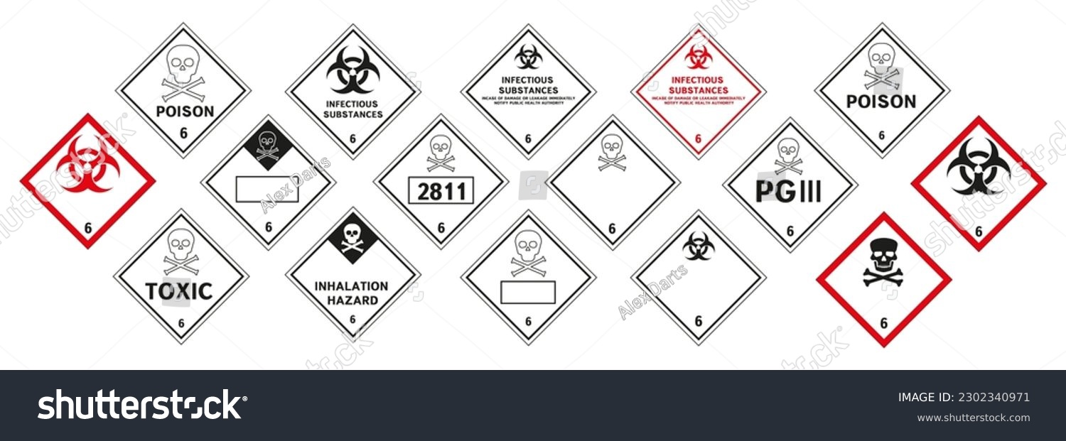 Class 6 danger vector signs. Radiation and - Royalty Free Stock Vector ...