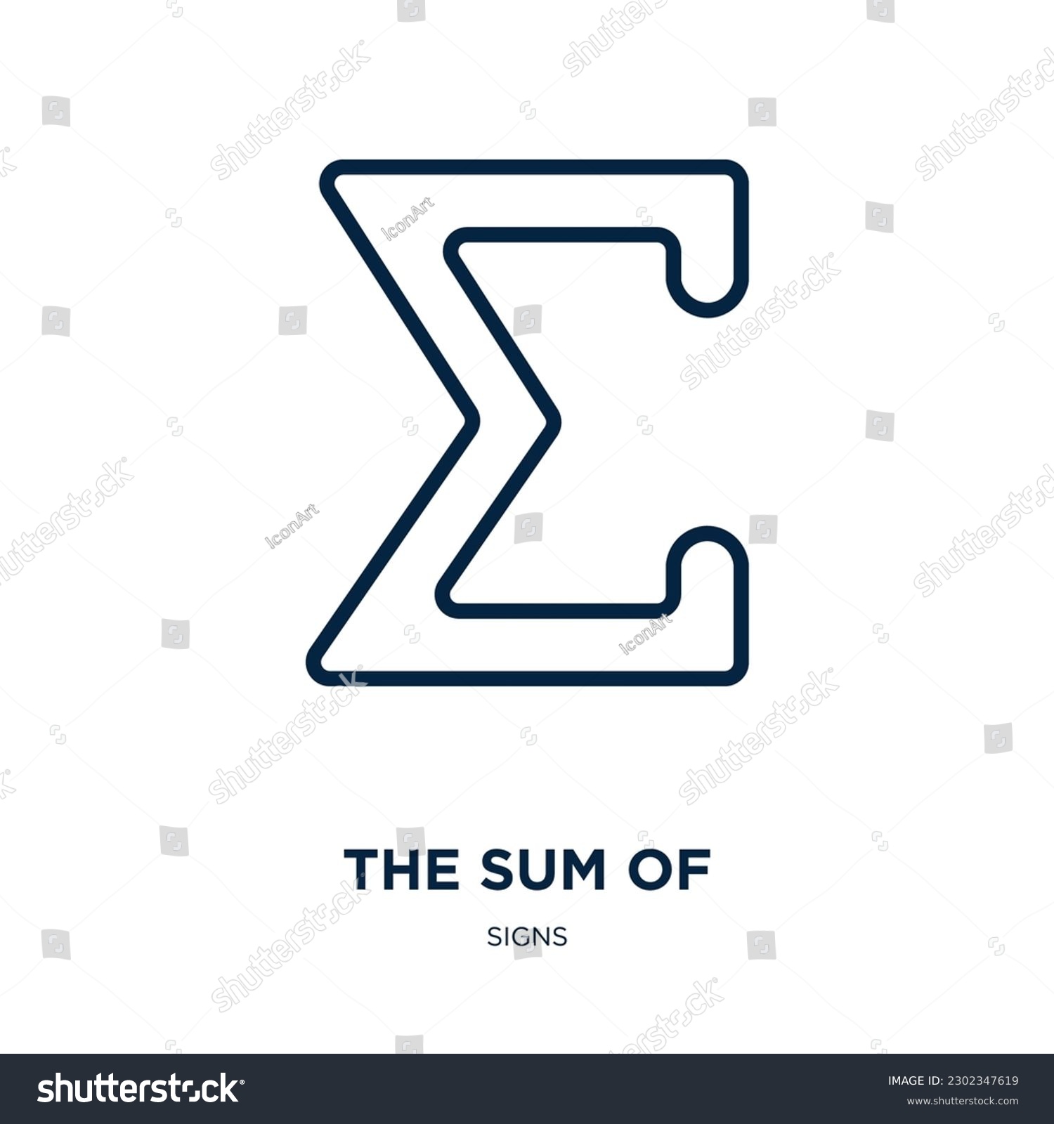 the sum of icon from signs collection. Thin - Royalty Free Stock Vector ...