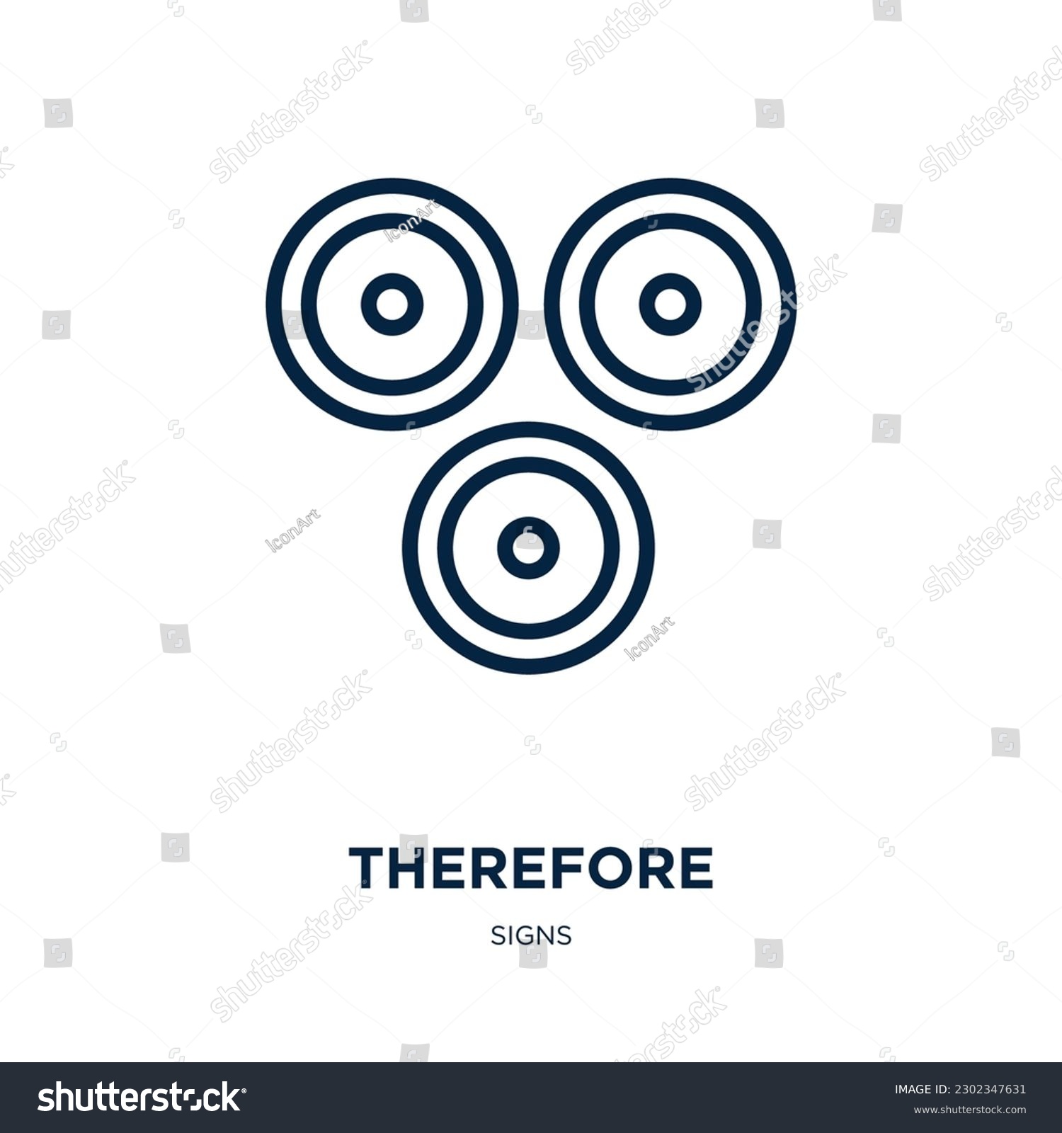 therefore symbol icon from signs collection. - Royalty Free Stock ...