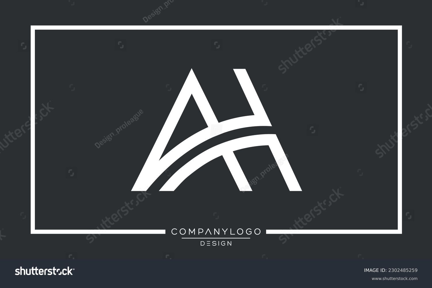 Alphabet Letters Ah Or Ha Logo Icon Monogram - Royalty Free Stock 