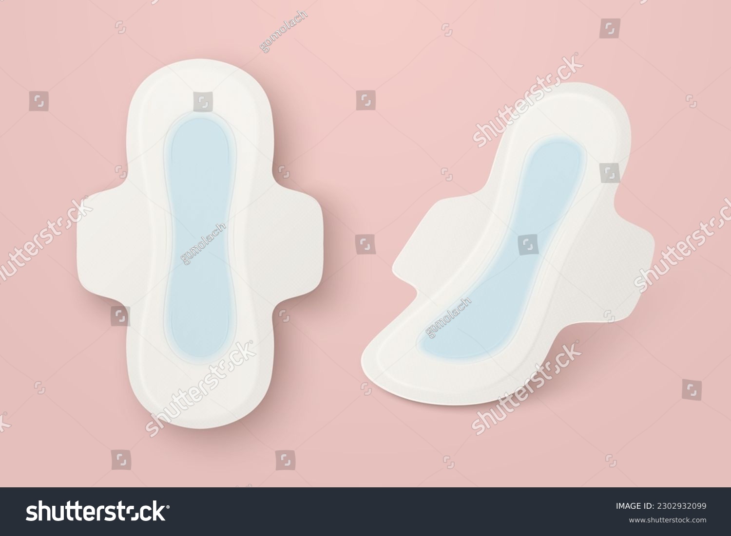 Vector 3d Realistic Menstrual Hygiene Products Royalty Free Stock Vector 2302932099 0522