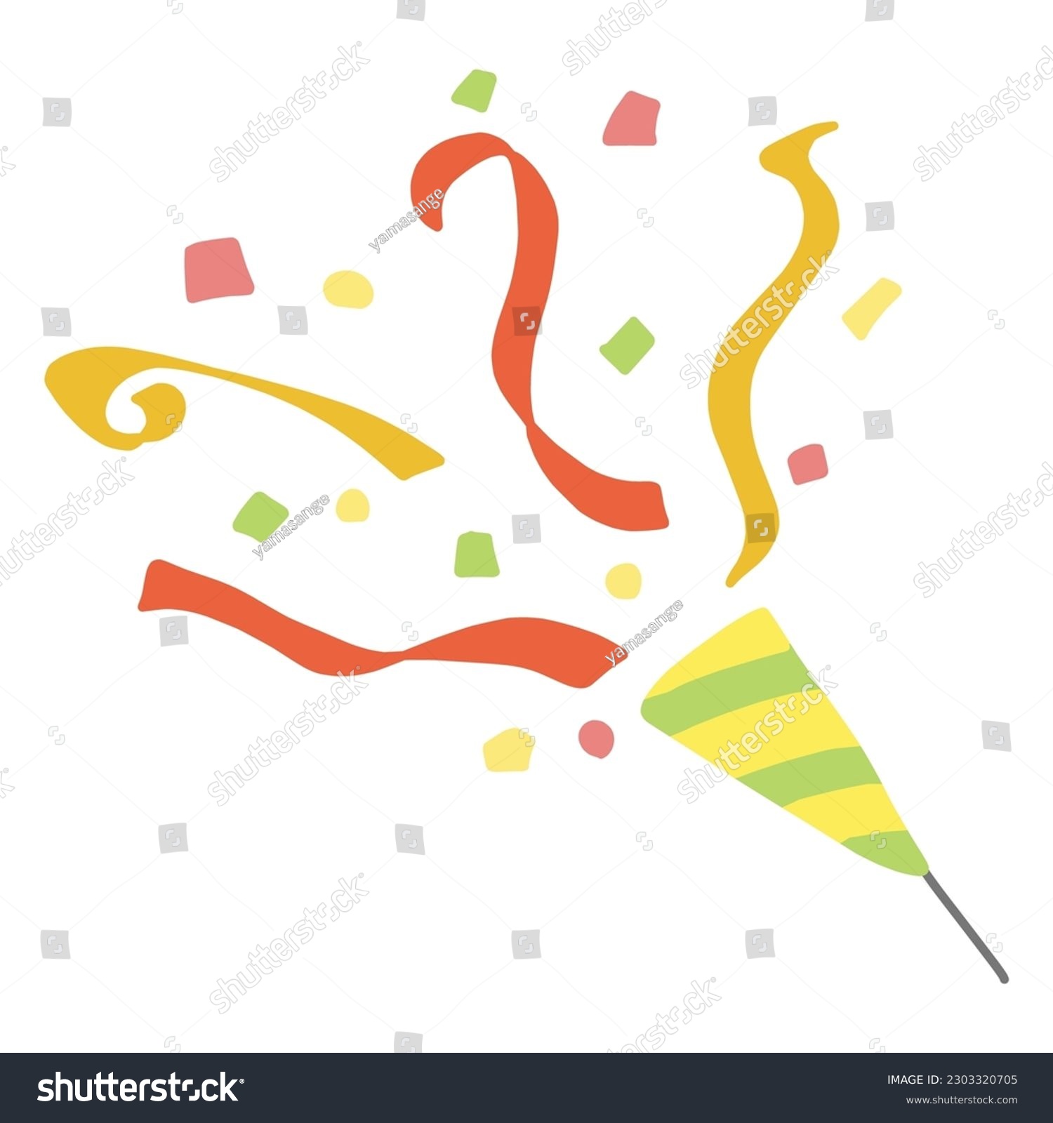 Clip art of cracker with confetti and tape - Royalty Free Stock Vector ...