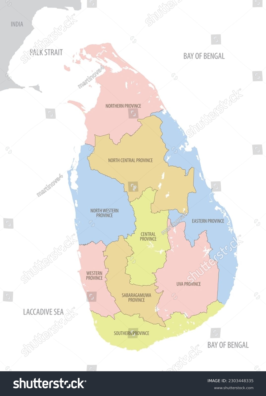 Detailed map of Sri Lanka with administrative - Royalty Free Stock ...