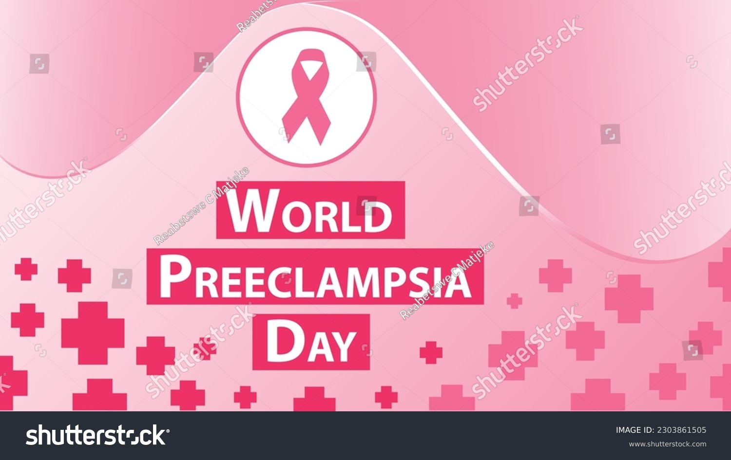 World Preeclampsia Day vector banner design with Royalty Free Stock Vector 2303861505