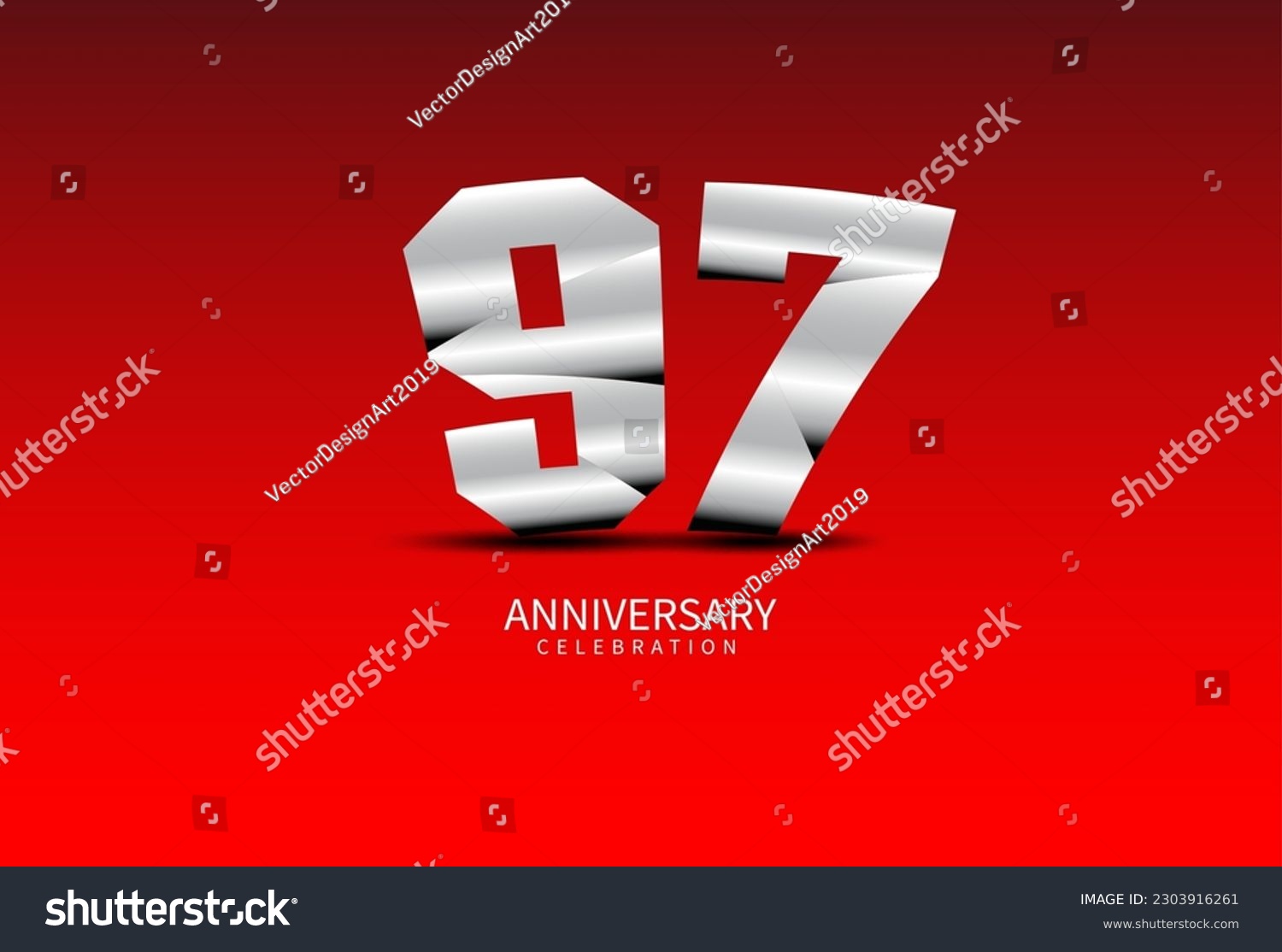 97 Year Anniversary Celebration Logo silver - Royalty Free Stock Vector ...