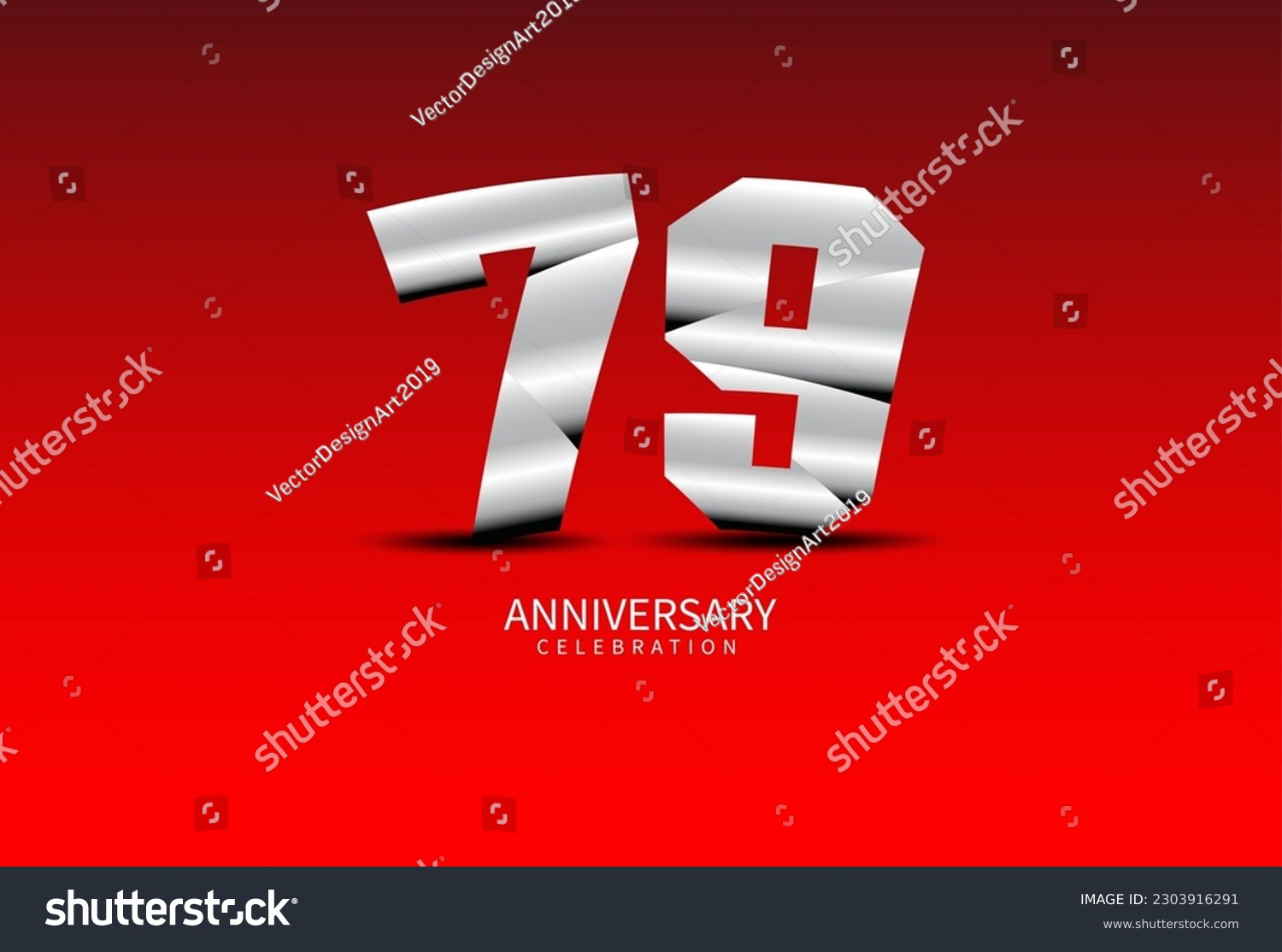 79 Year Anniversary Celebration Logo silver - Royalty Free Stock Vector ...