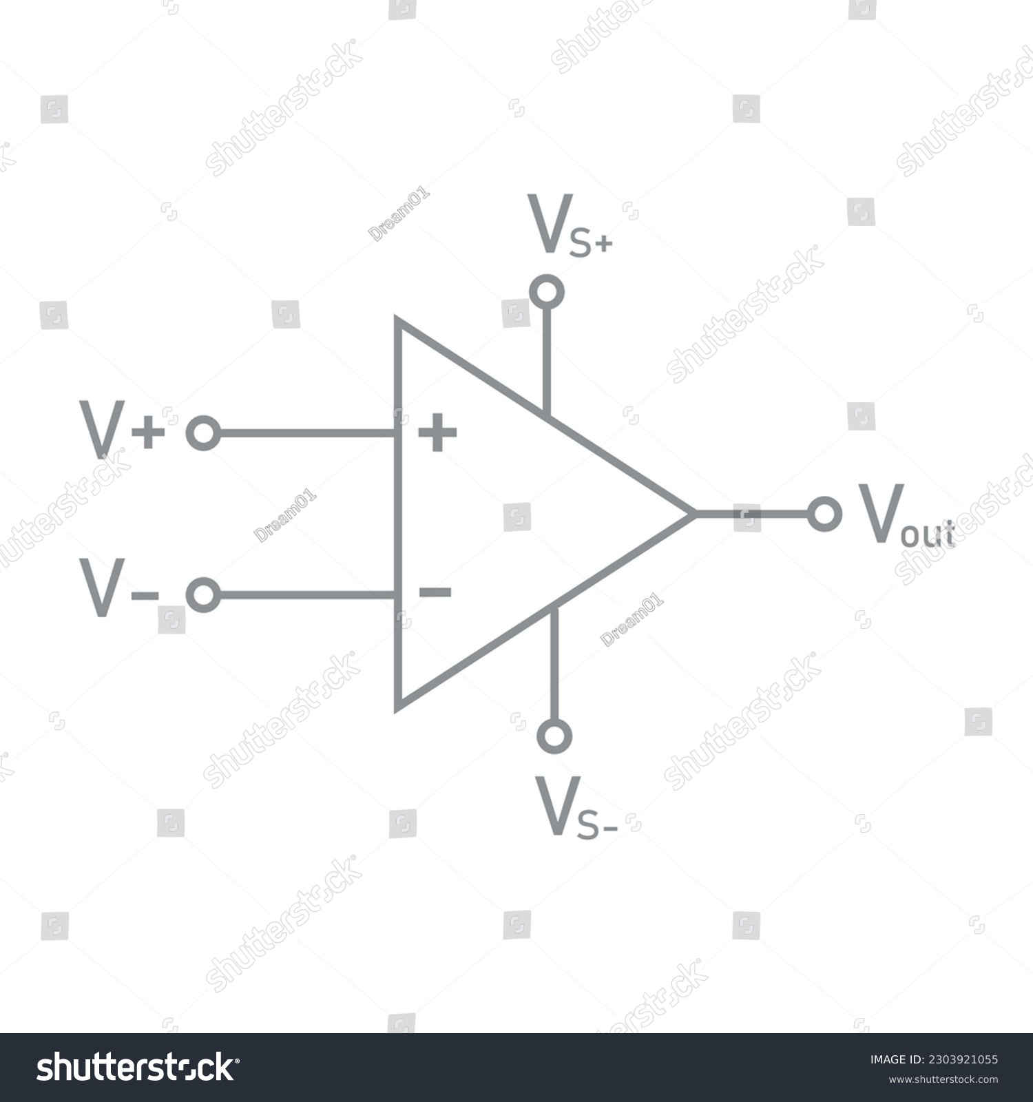 Operational Amplifier Symbol In Physics. Op Amp - Royalty Free Stock ...