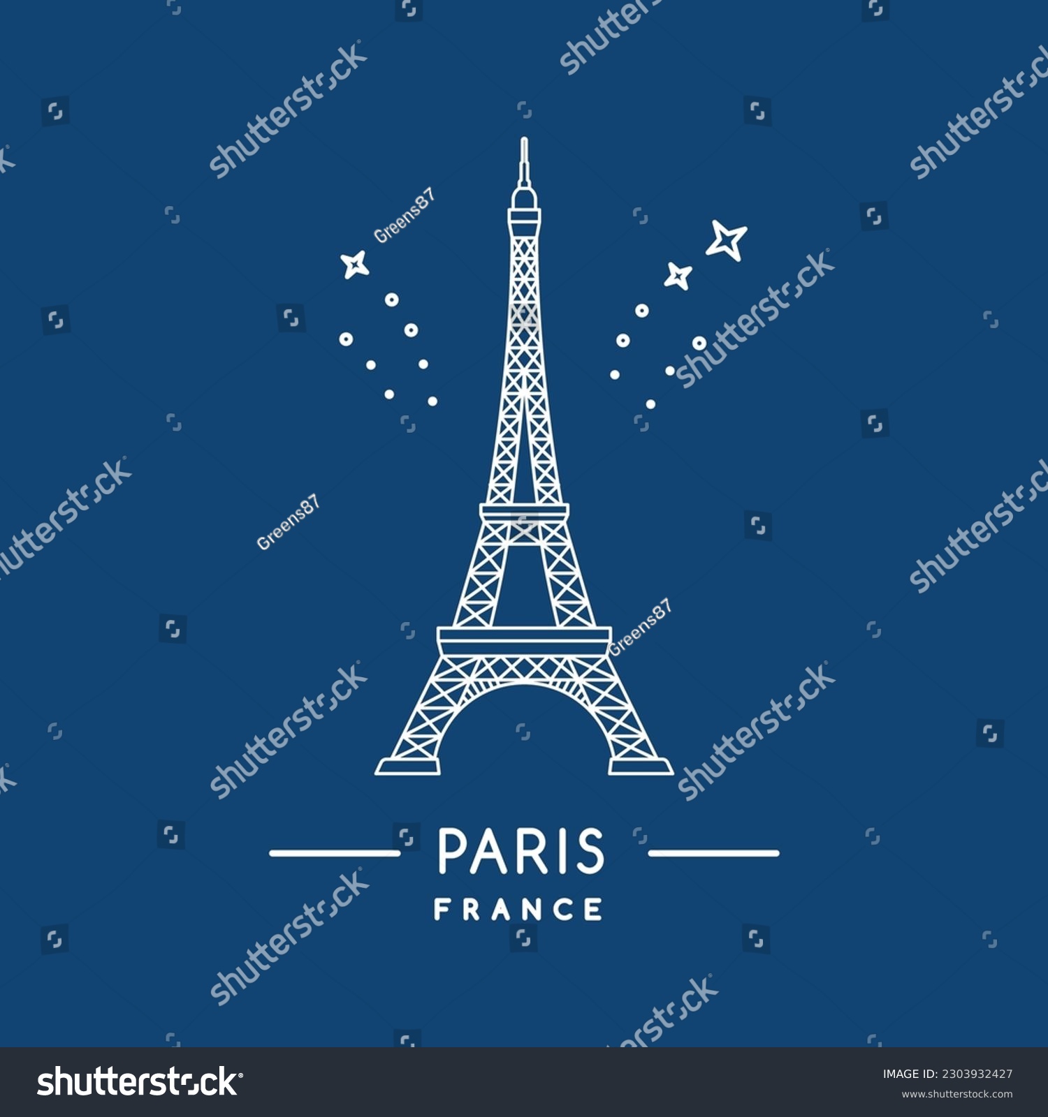 Eiffel tower line art icon. Outline Eiffel tower - Royalty Free Stock ...