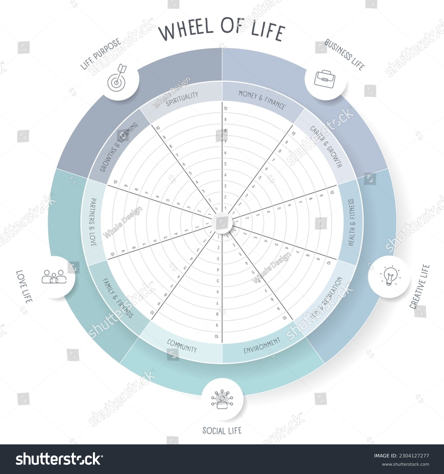 Wheel of life analysis diagram infographic with - Royalty Free Stock ...