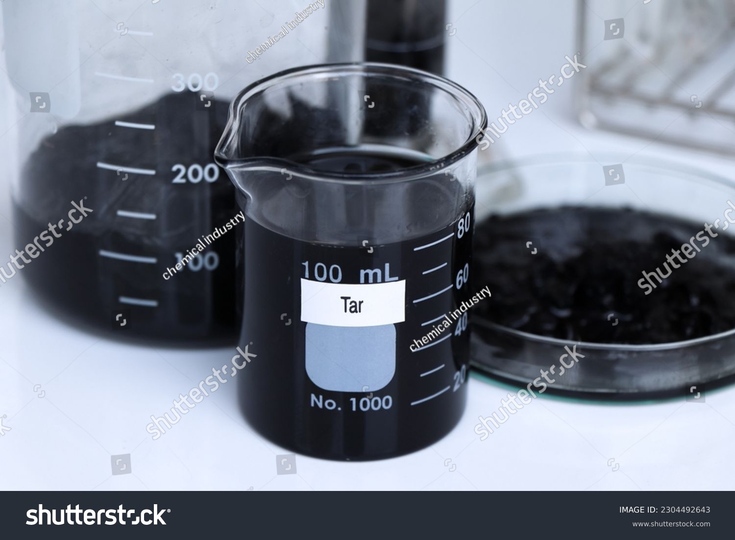 Tar in container, Laboratory Quality Testing Concepts, Scientific experiments for industry #2304492643
