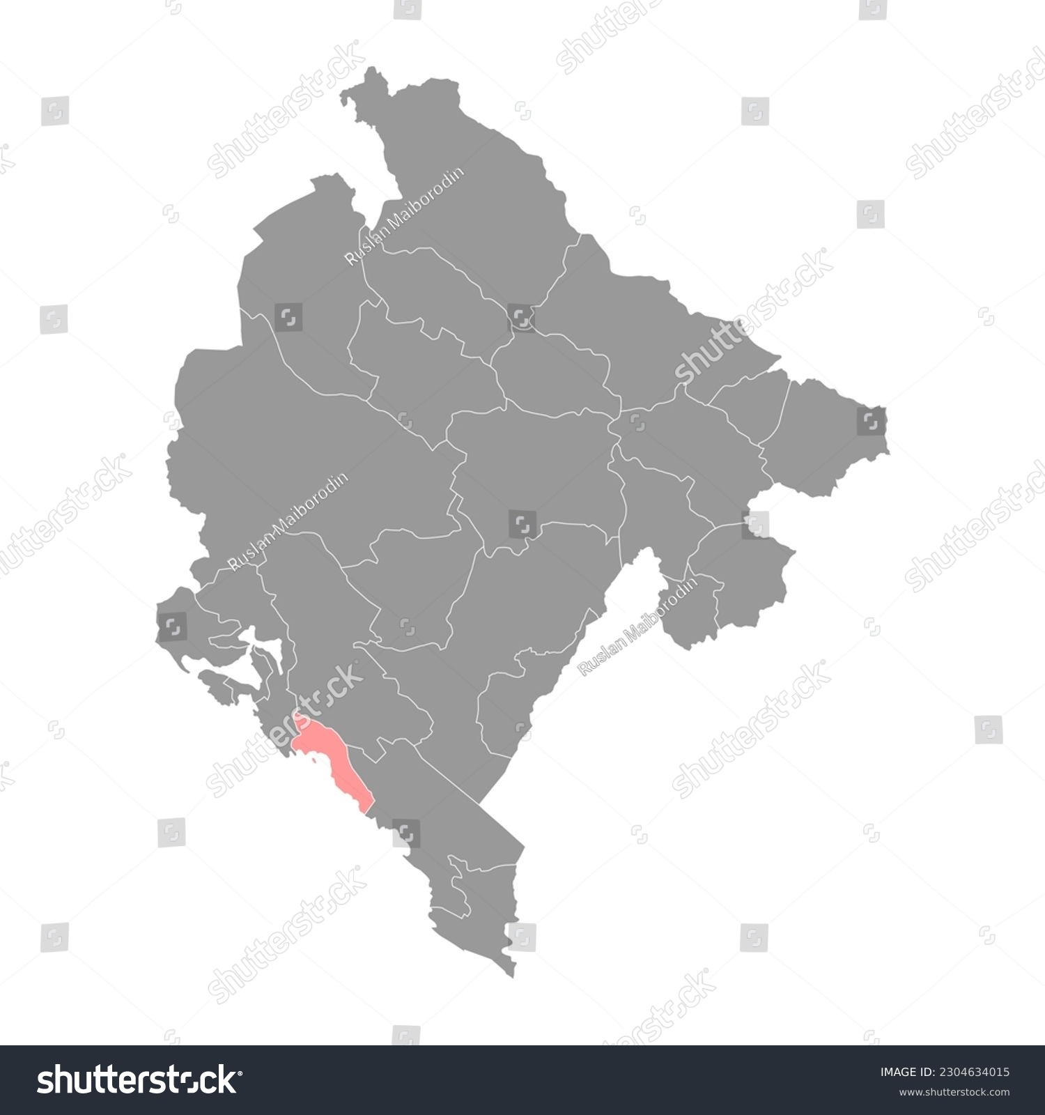 Budva municipality map, administrative - Royalty Free Stock Vector ...