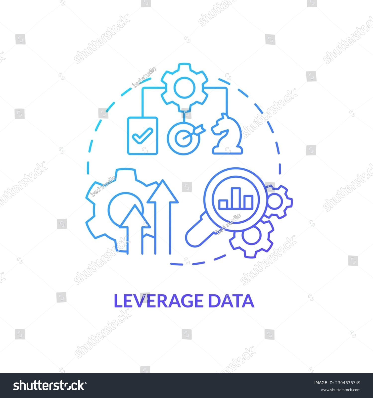 Leverage data blue gradient concept icon. - Royalty Free Stock Vector ...