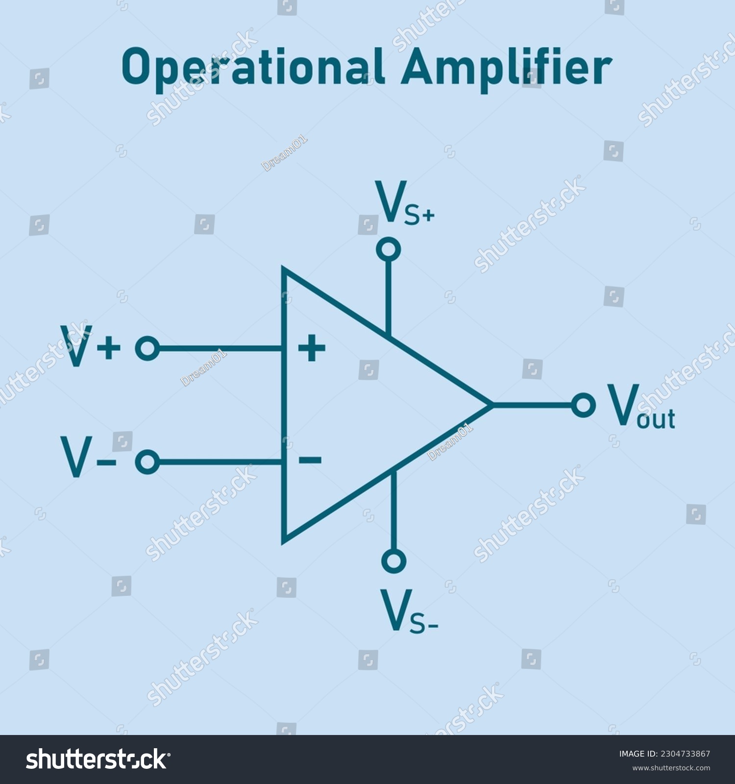 Operational Amplifier Symbol In Physics. Op Amp - Royalty Free Stock ...