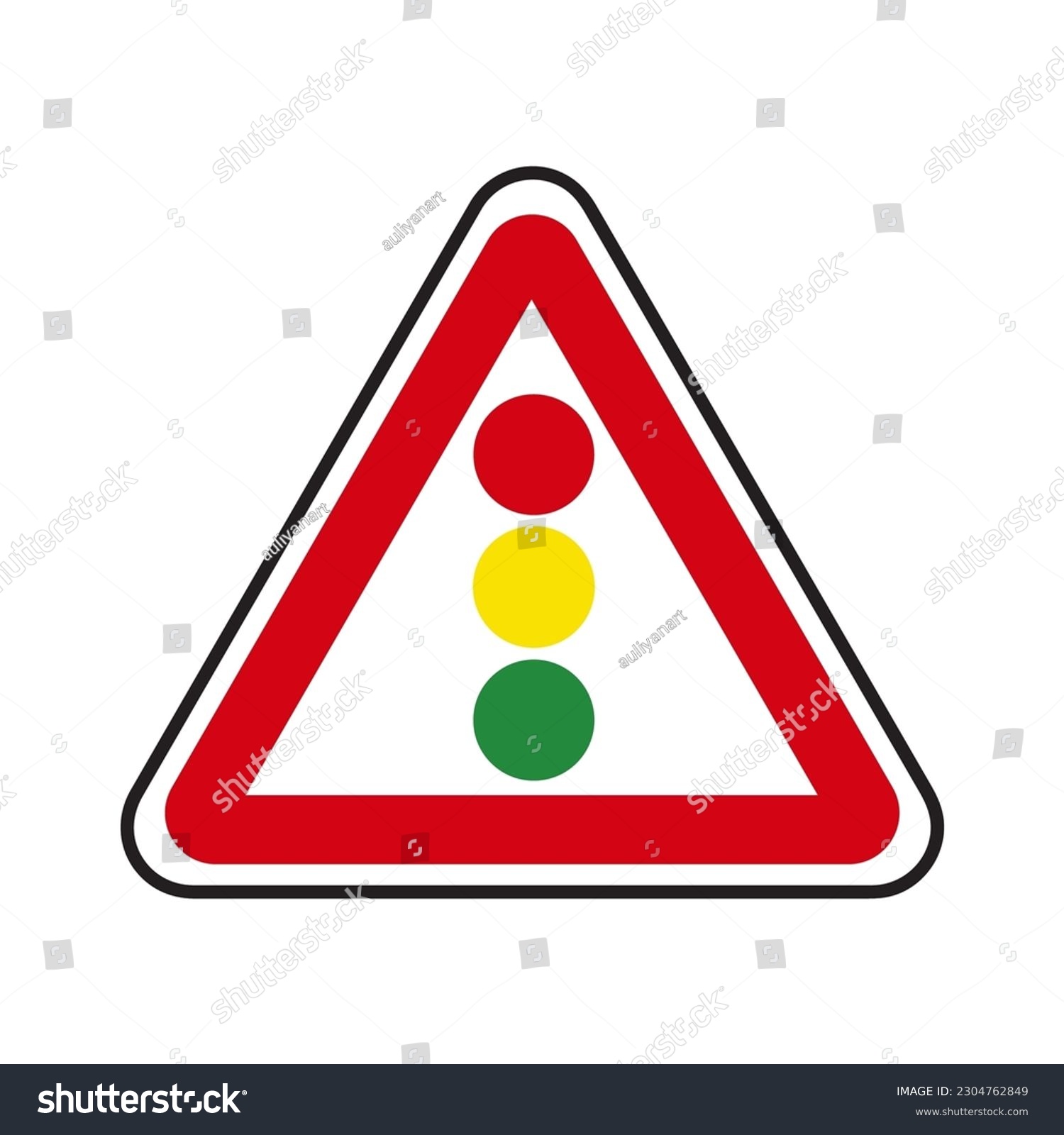 Traffic light sign. warning sign. illustratin - Royalty Free Stock ...