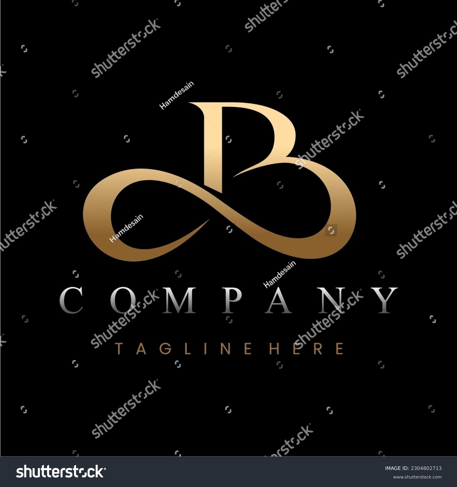 Golden Luxury Letter B Logo Design - Royalty Free Stock Vector ...