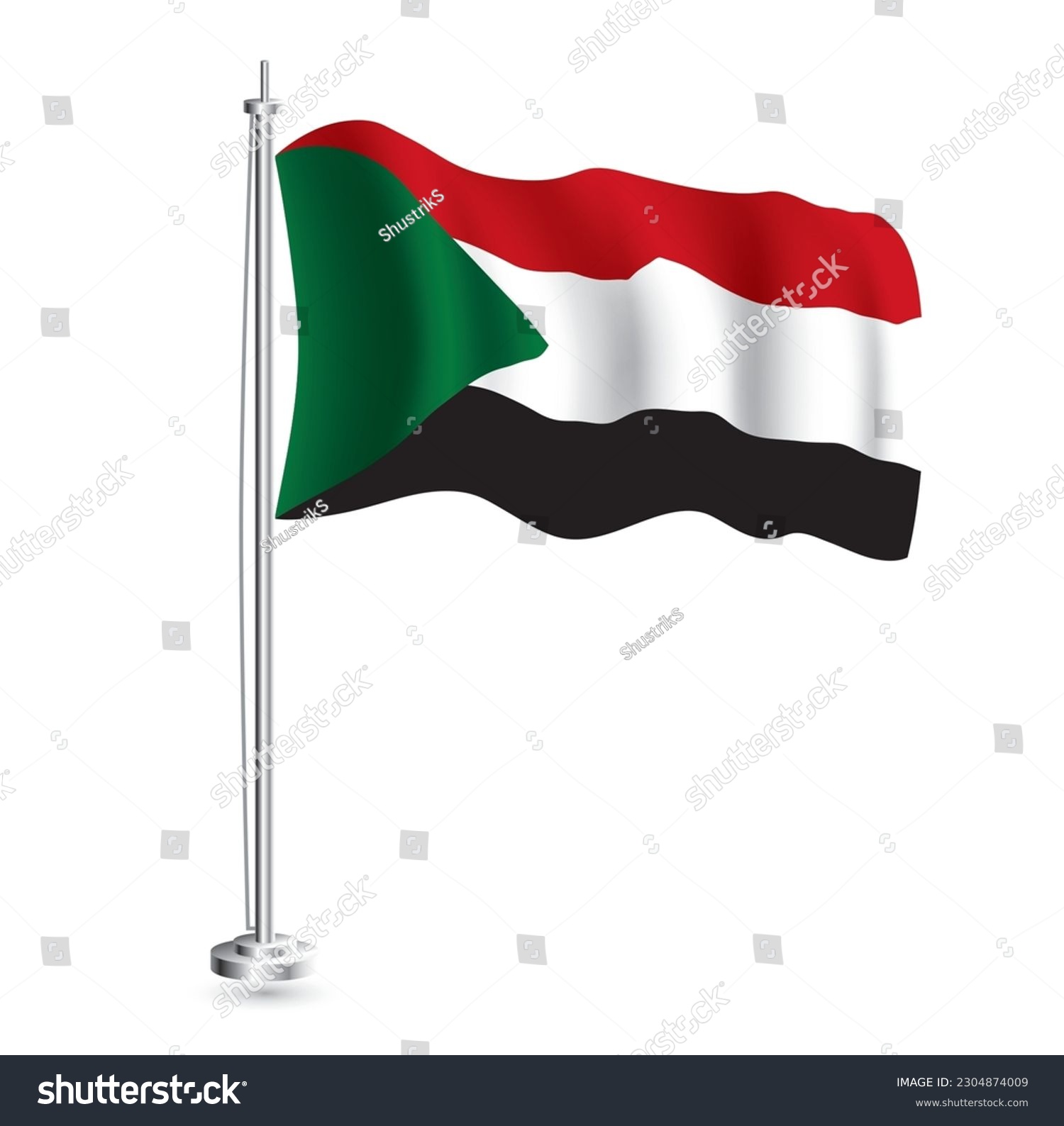 Sudanese Flag. Isolated Realistic Wave Flag of - Royalty Free Stock ...