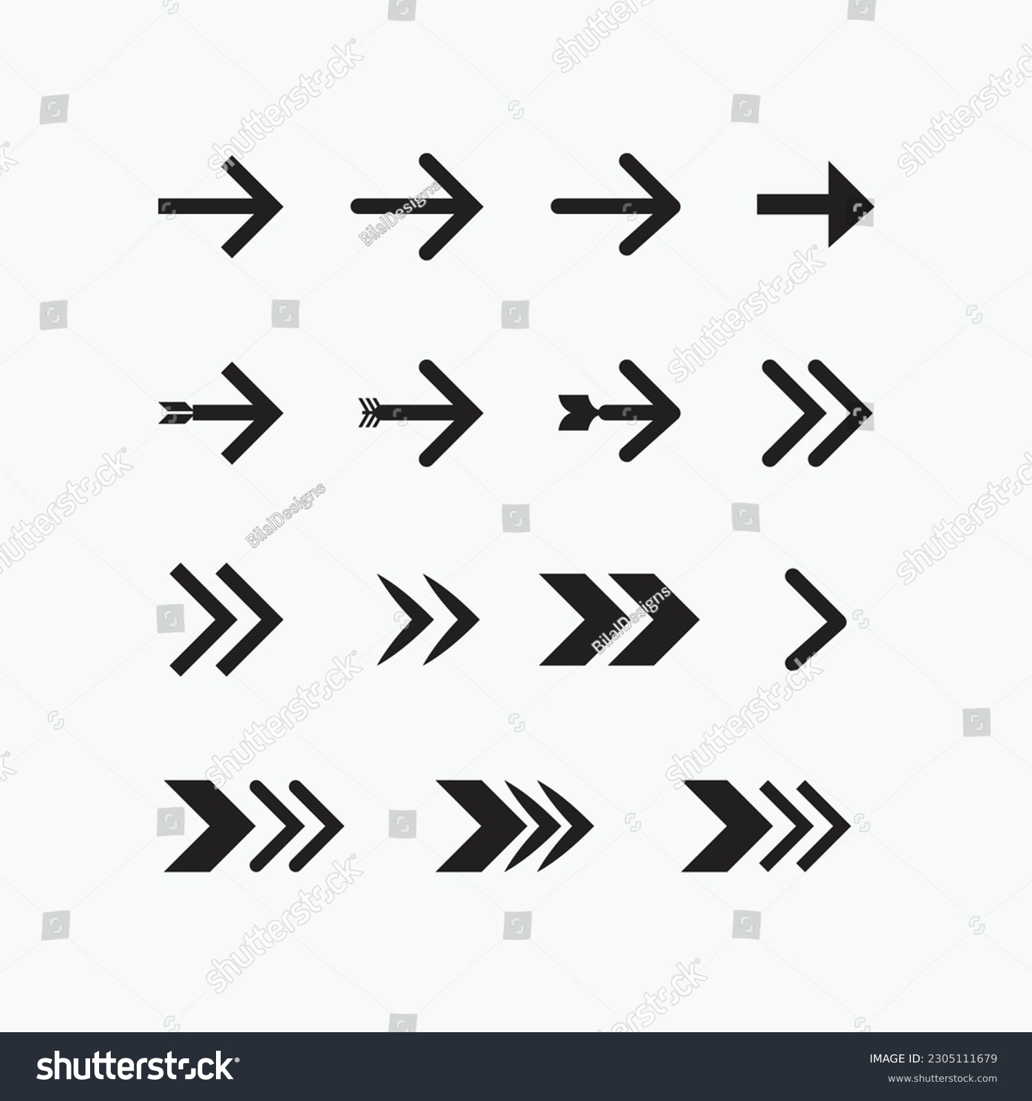 High-Quality Vector Arrows Set. Versatile Vector - Royalty Free Stock ...