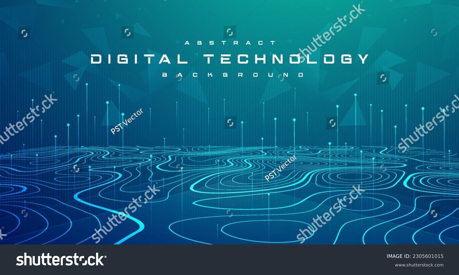 Digital technology speed connect blue green background, cyber nano information, abstract communication, innovation future tech data, internet network connection, Ai big data, line dot illustration 3d #2305601015