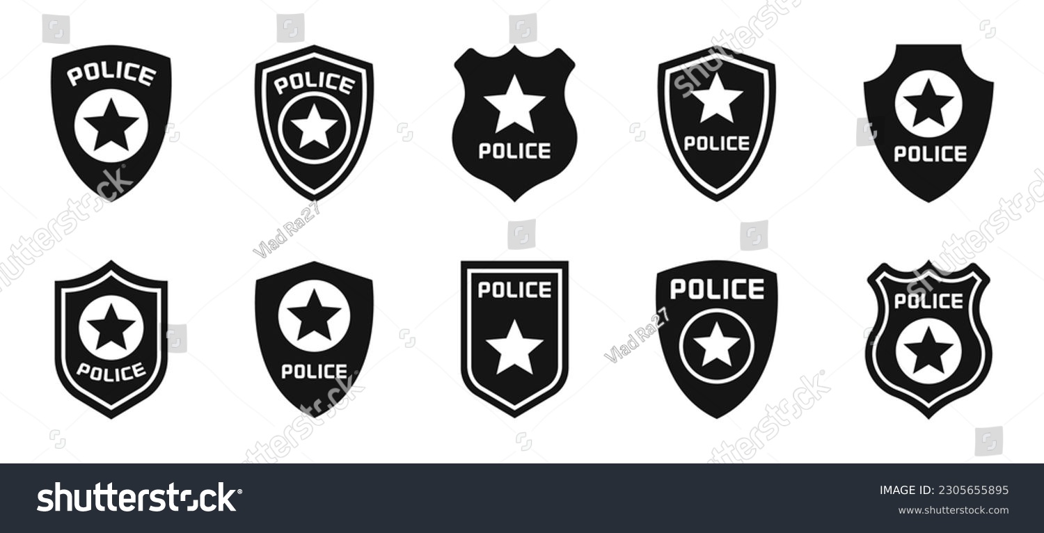 Police Badge Police Symbols Policeman Badges Royalty Free Stock