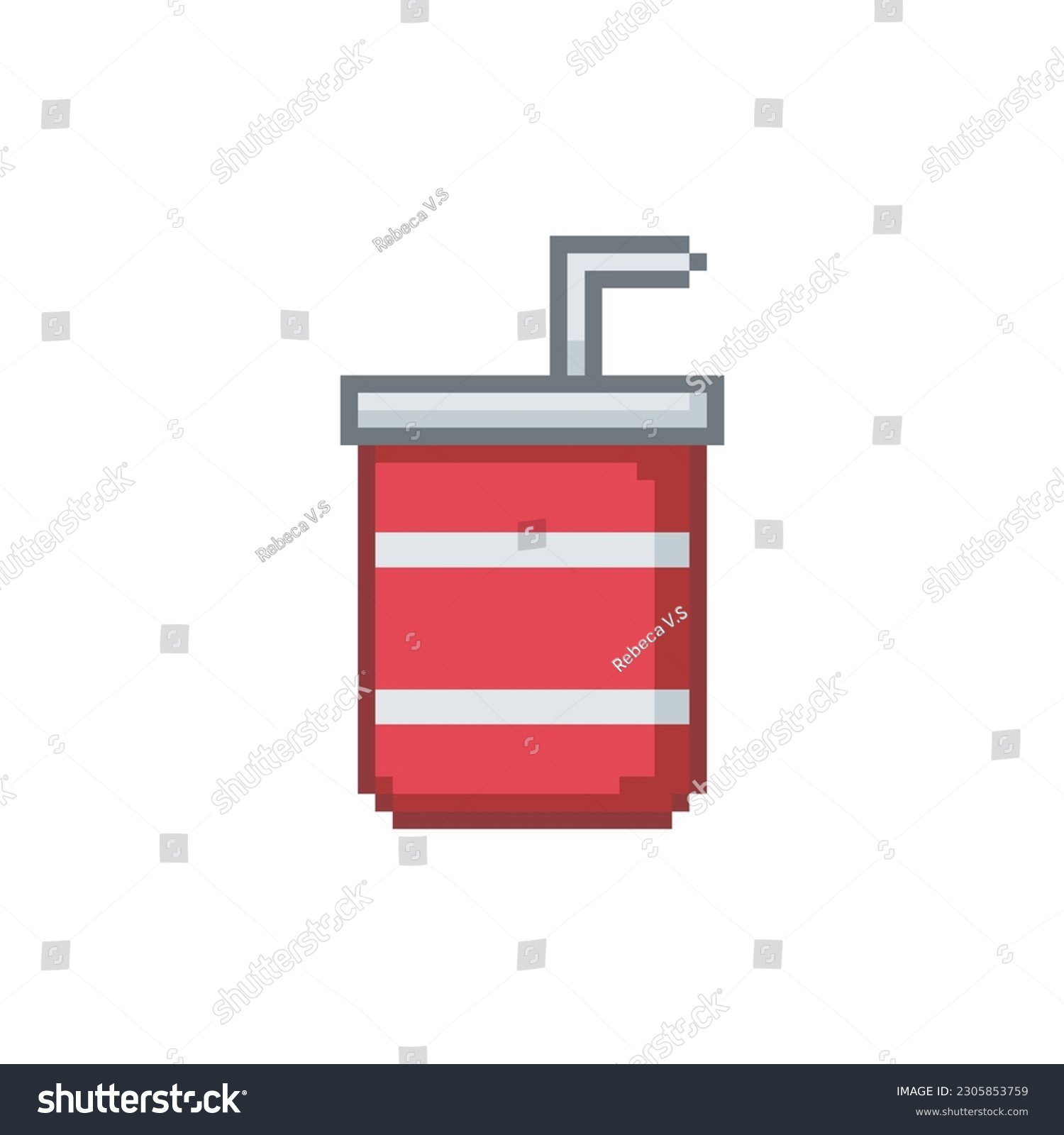 Glass with soda, pixel art drink - Royalty Free Stock Vector 2305853759 ...