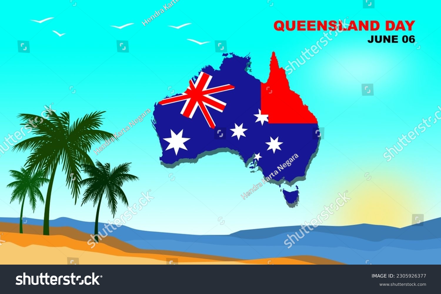 Australia Queensland map with beautiful beaches, - Royalty Free Stock ...