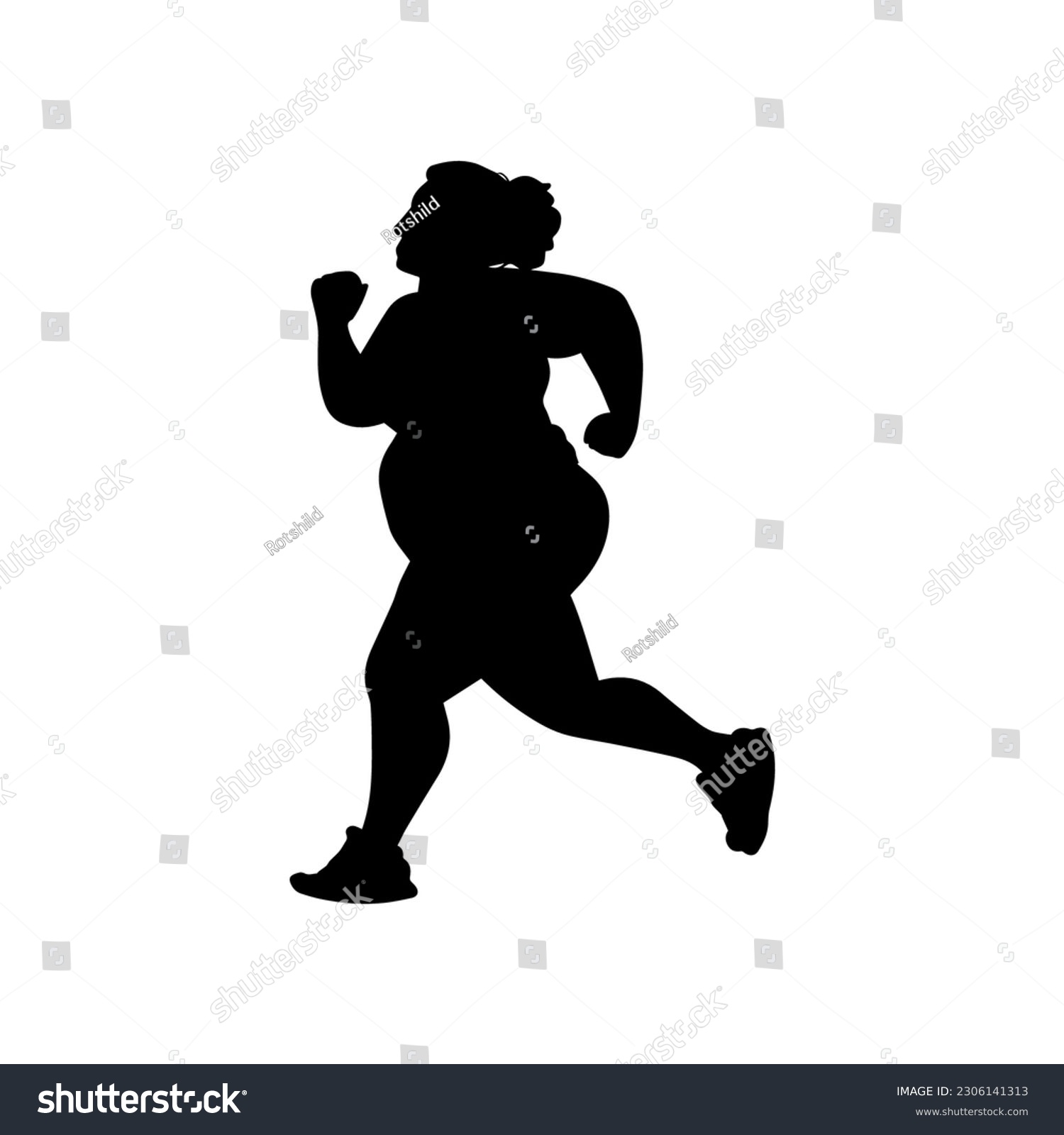 Vector illustration. Fat woman silhouette. - Royalty Free Stock Vector ...