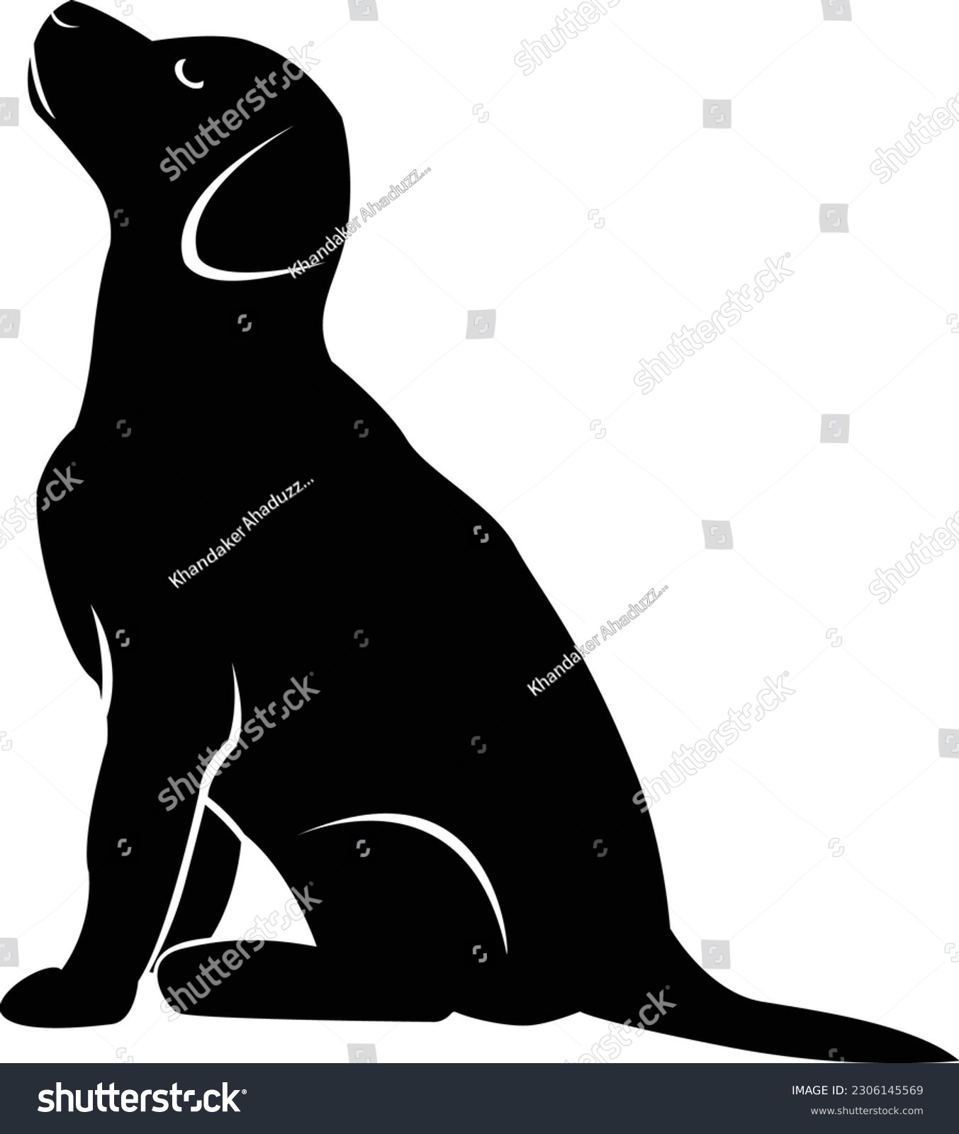 Labrador dog silhouette, dog silhouette, print, - Royalty Free Stock ...