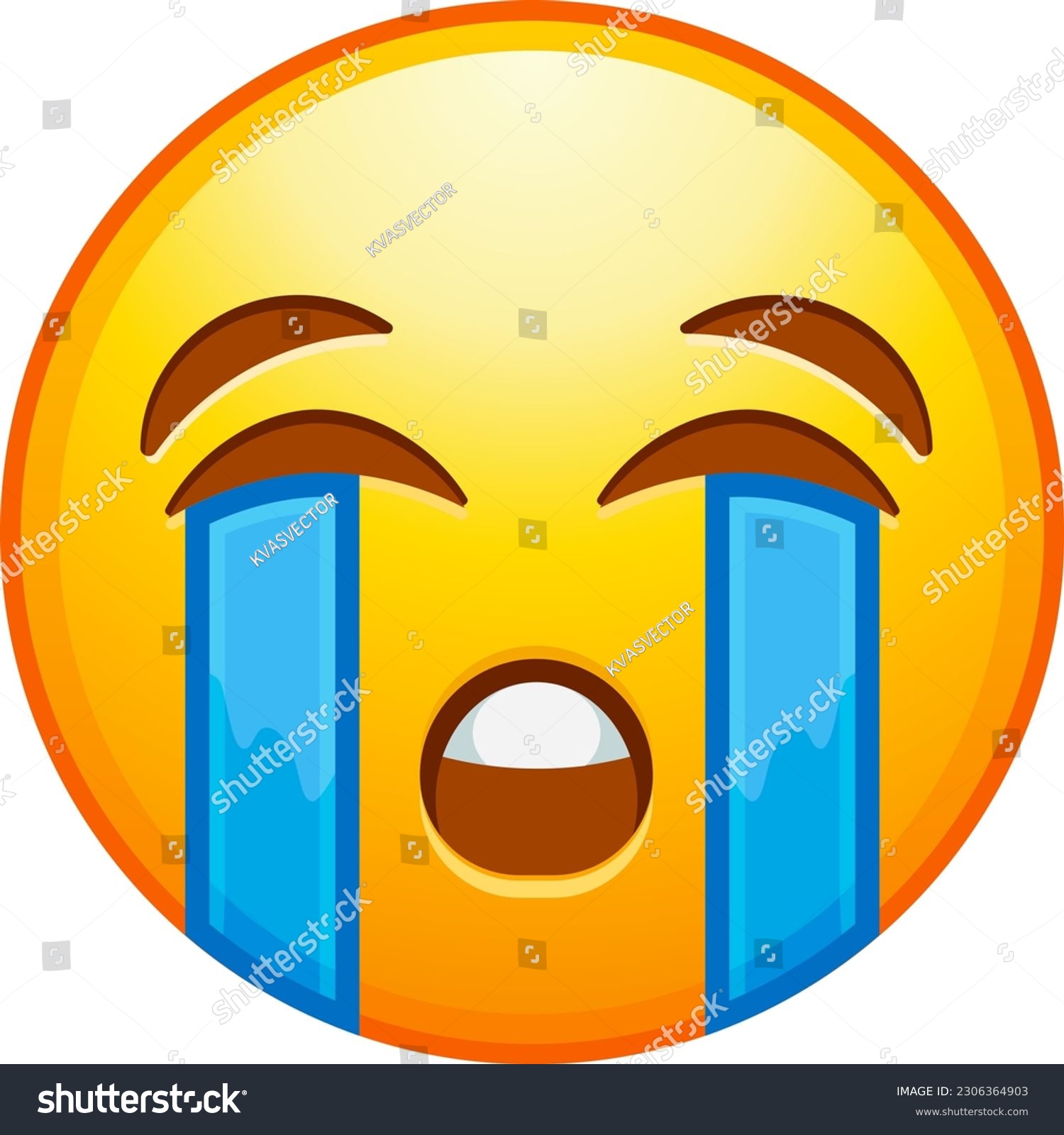 Top quality emoticon. Loudly crying emoji. - Royalty Free Stock Vector ...