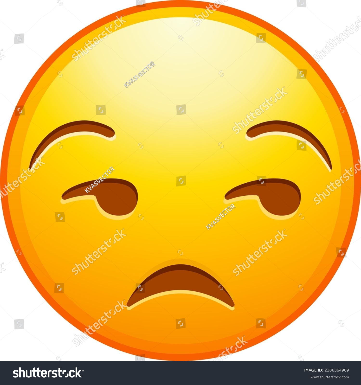 Top quality emoticon. Unamused emoji. Meh Royalty Free Stock Vector