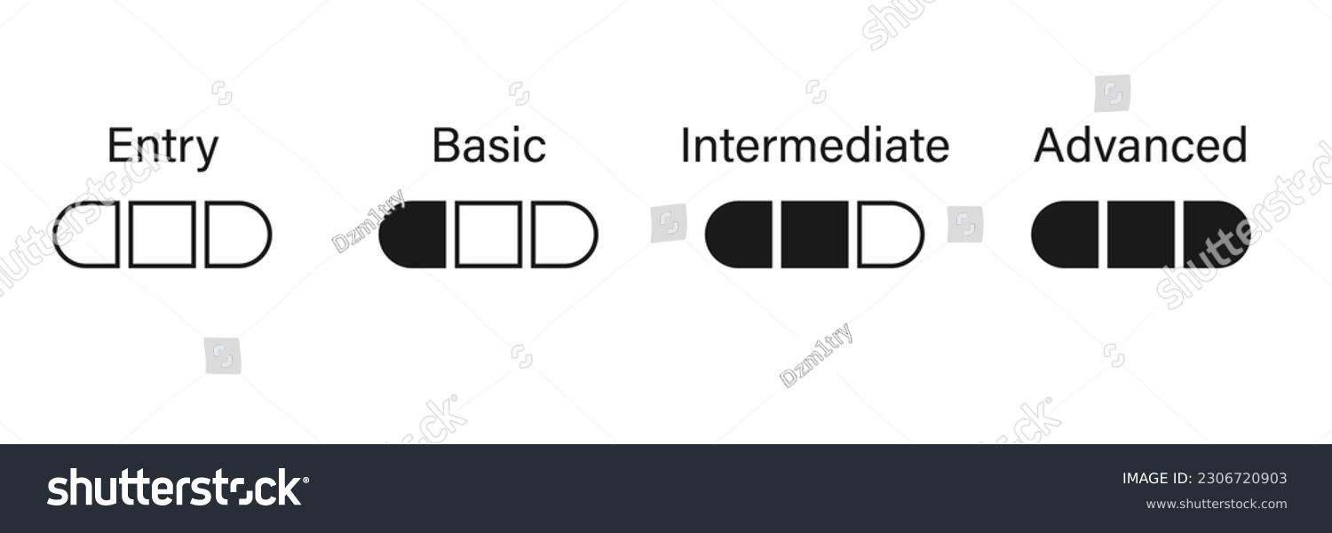 Skill level scale icon clipart image isolated royalty free stock