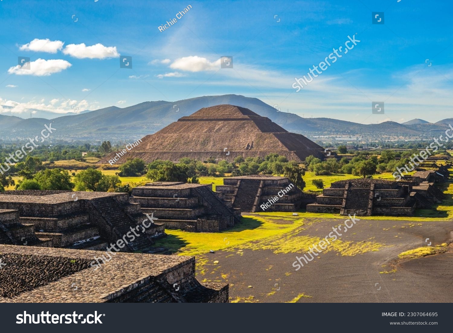 Pyramid of sun in Teotihuacan, UNESCO World Heritage site of mexico #2307064695