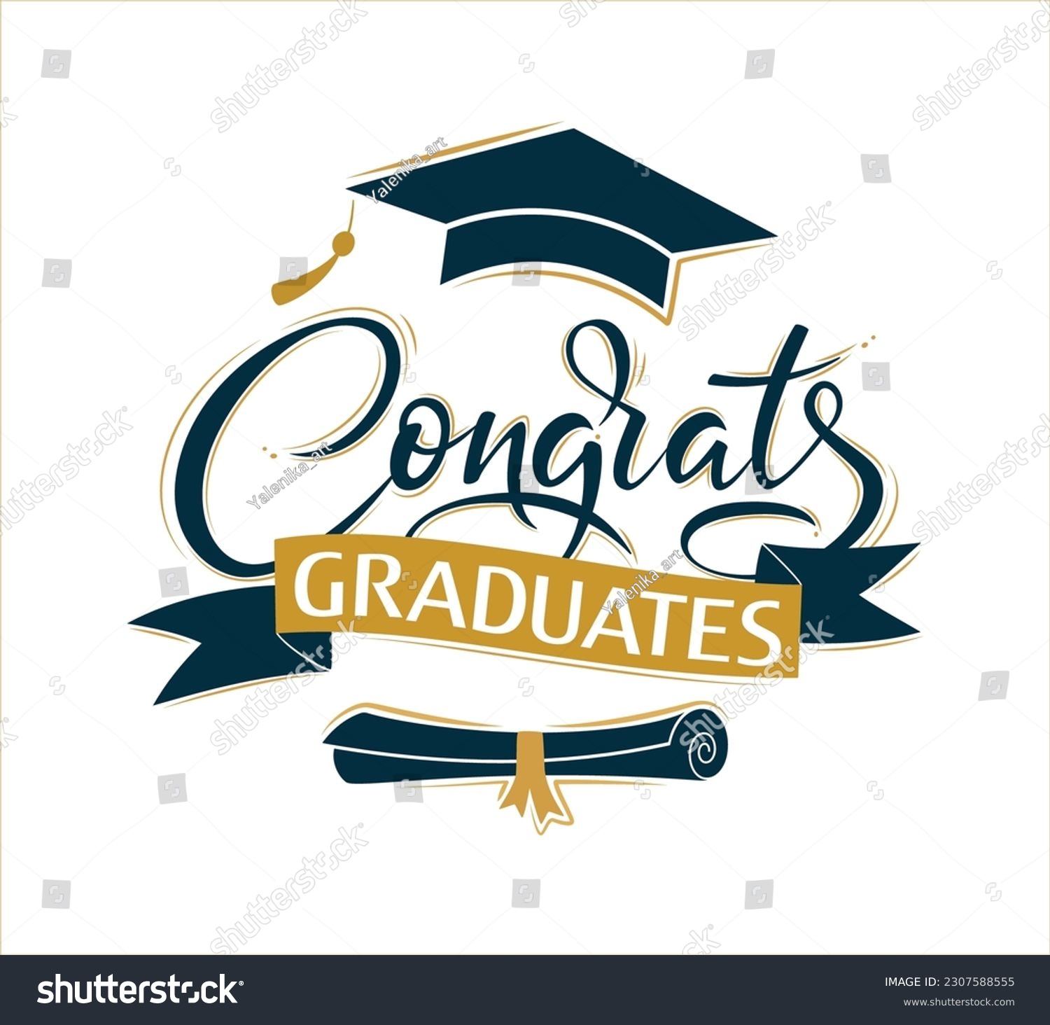 Congrats Graduates. Greeting lettering sign with - Royalty Free Stock ...