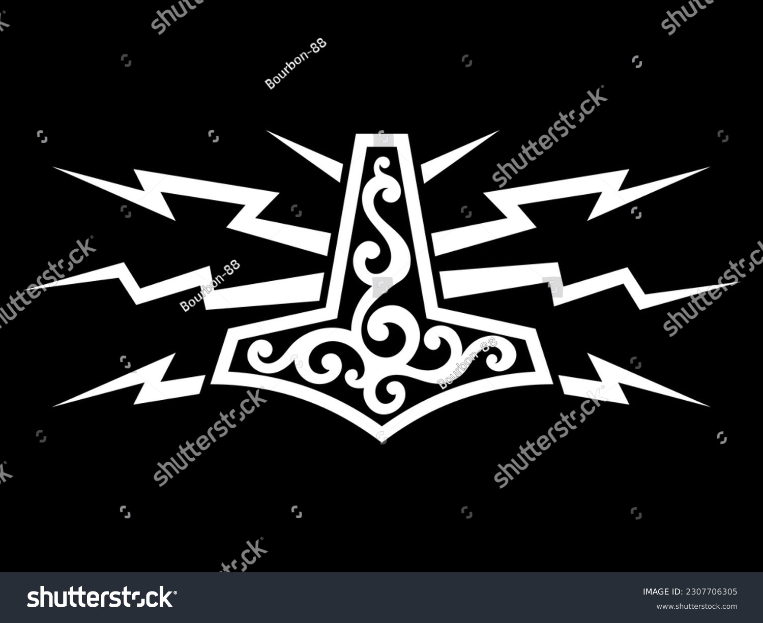 Scandinavian Viking design. Thors hammer and the - Royalty Free Stock ...