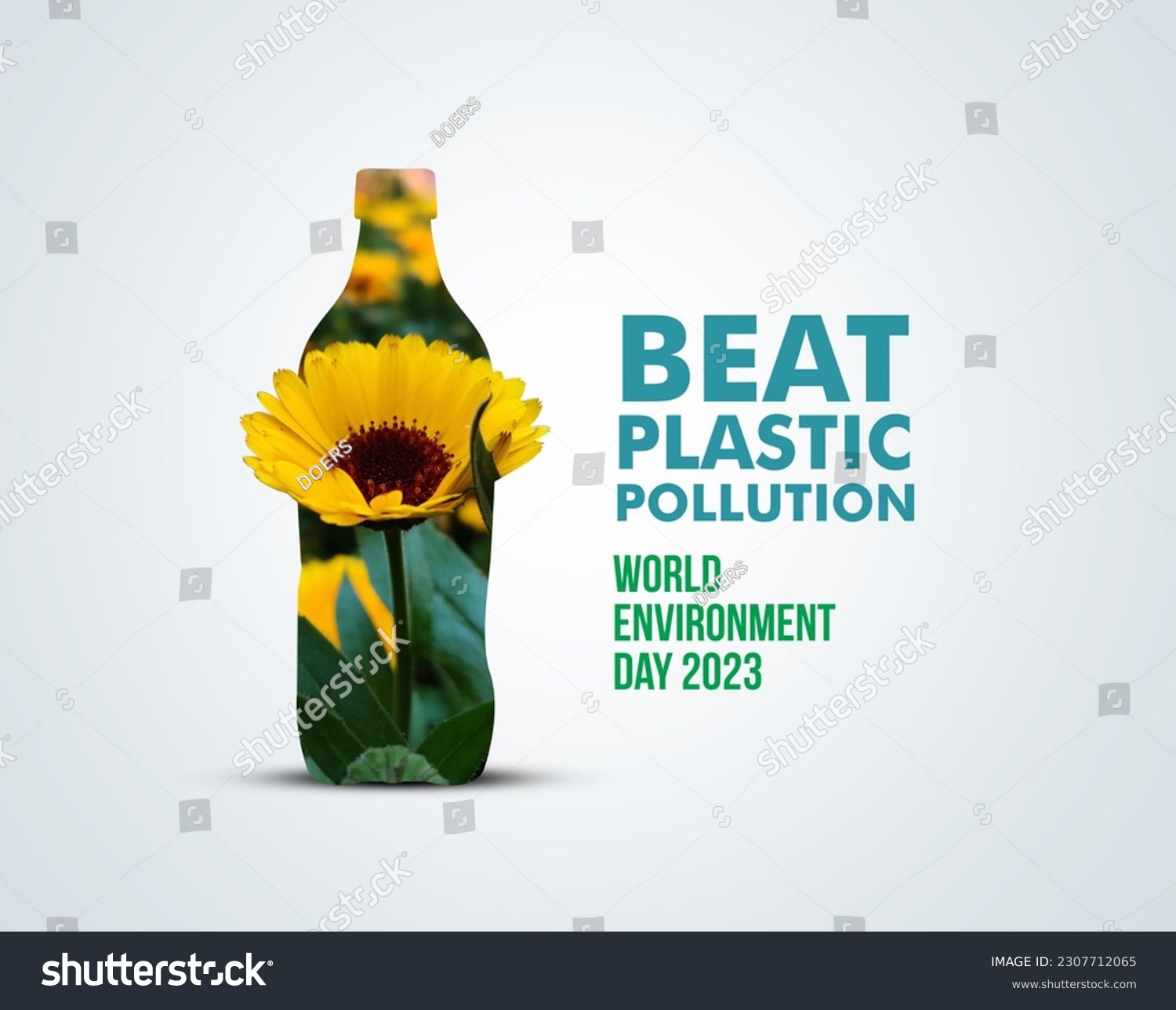 #BeatPlasticPollution, World Environment day concept 2023 tree background. fingerprint icon paper cut banner with green forest.  #2307712065