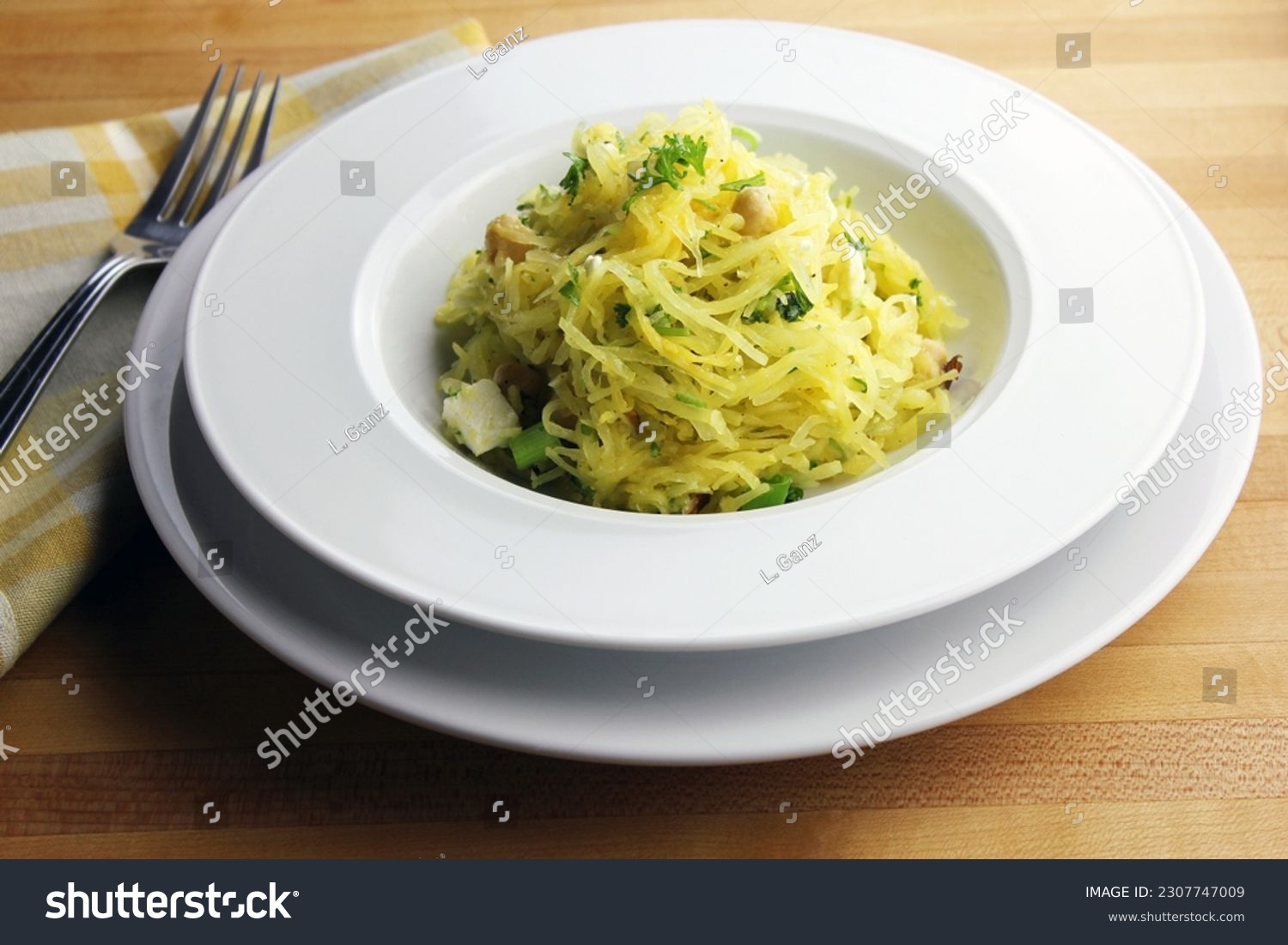 Lemon vinaigrette and feta spaghetti squash salad #2307747009